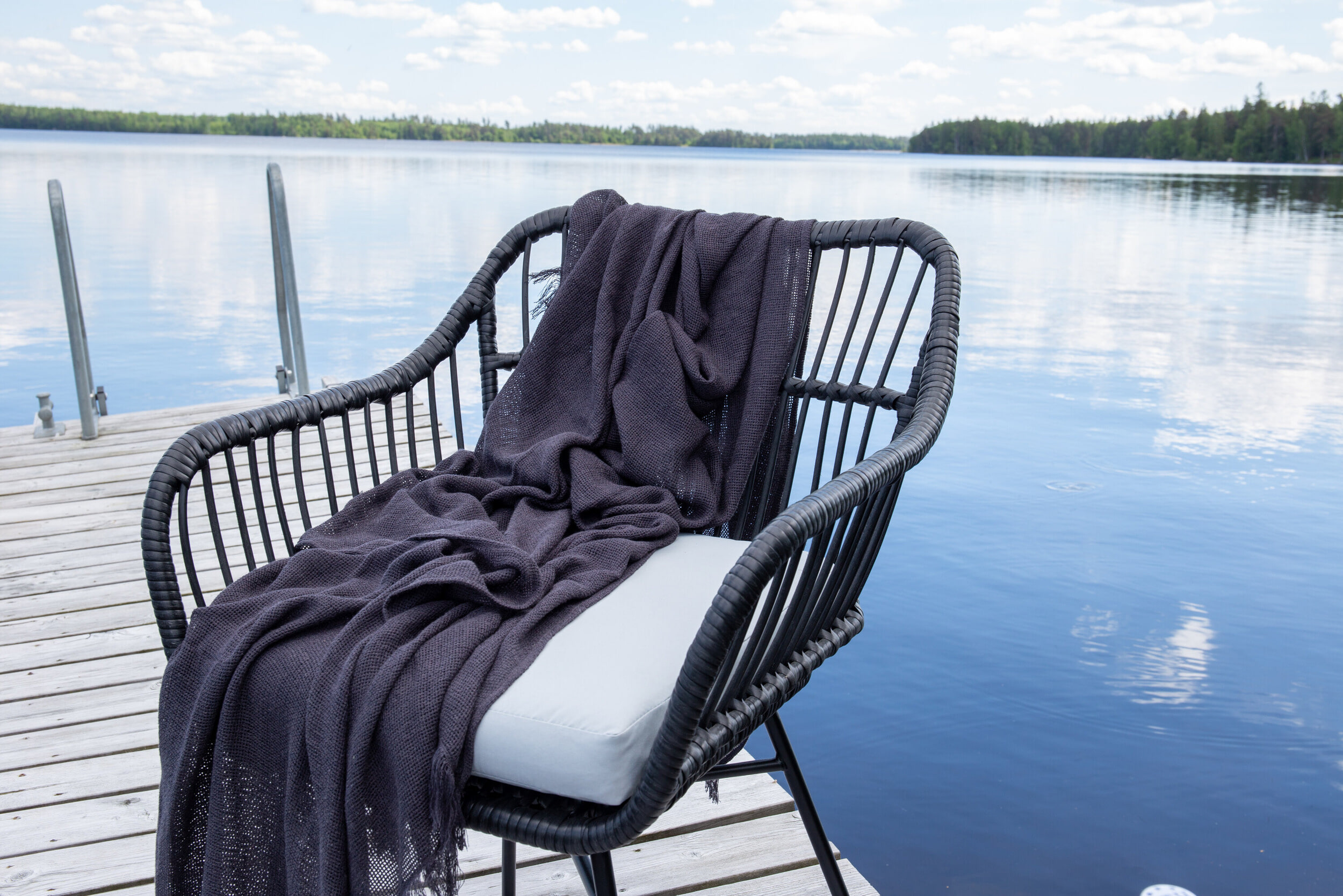 Nohr Loungeset 'Samantah' Met 2 loungestoelen en tafel, kleur Zwart