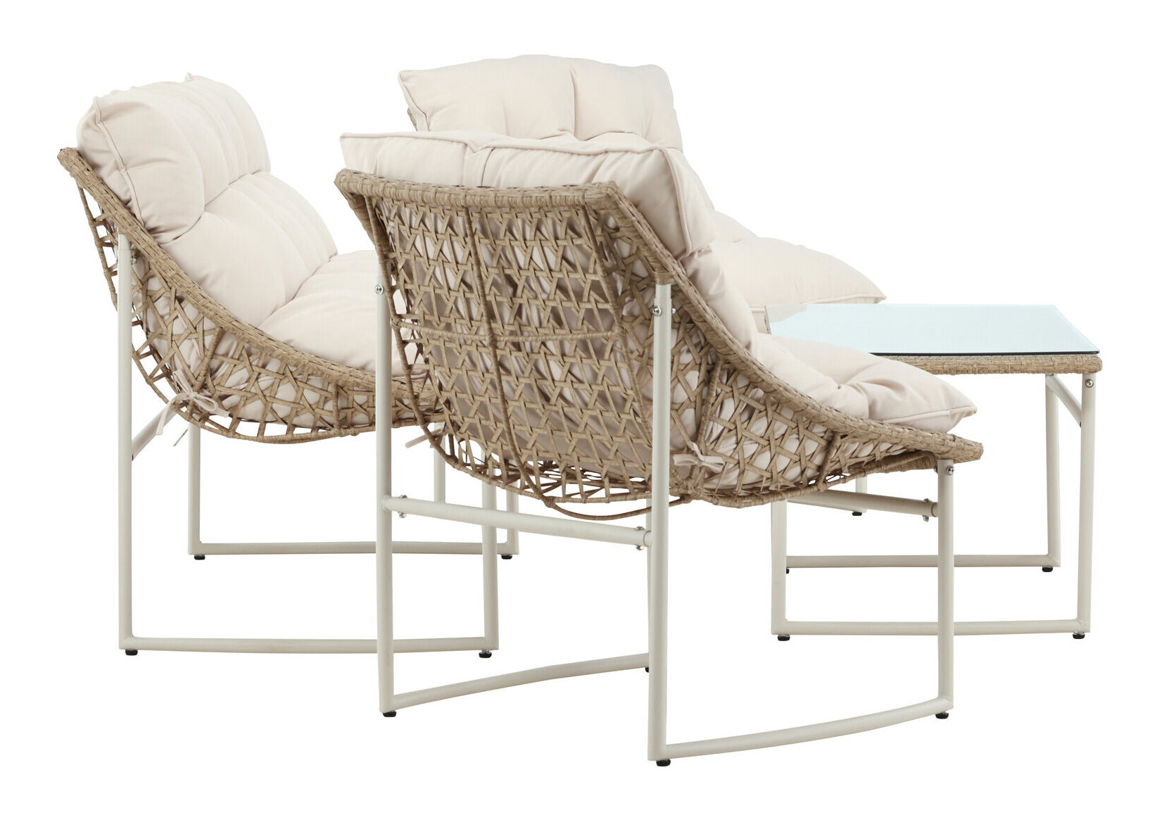 Nohr Loungeset 'Ingo' Met bank, 2 loungestoelen en tafel, kleur Beige