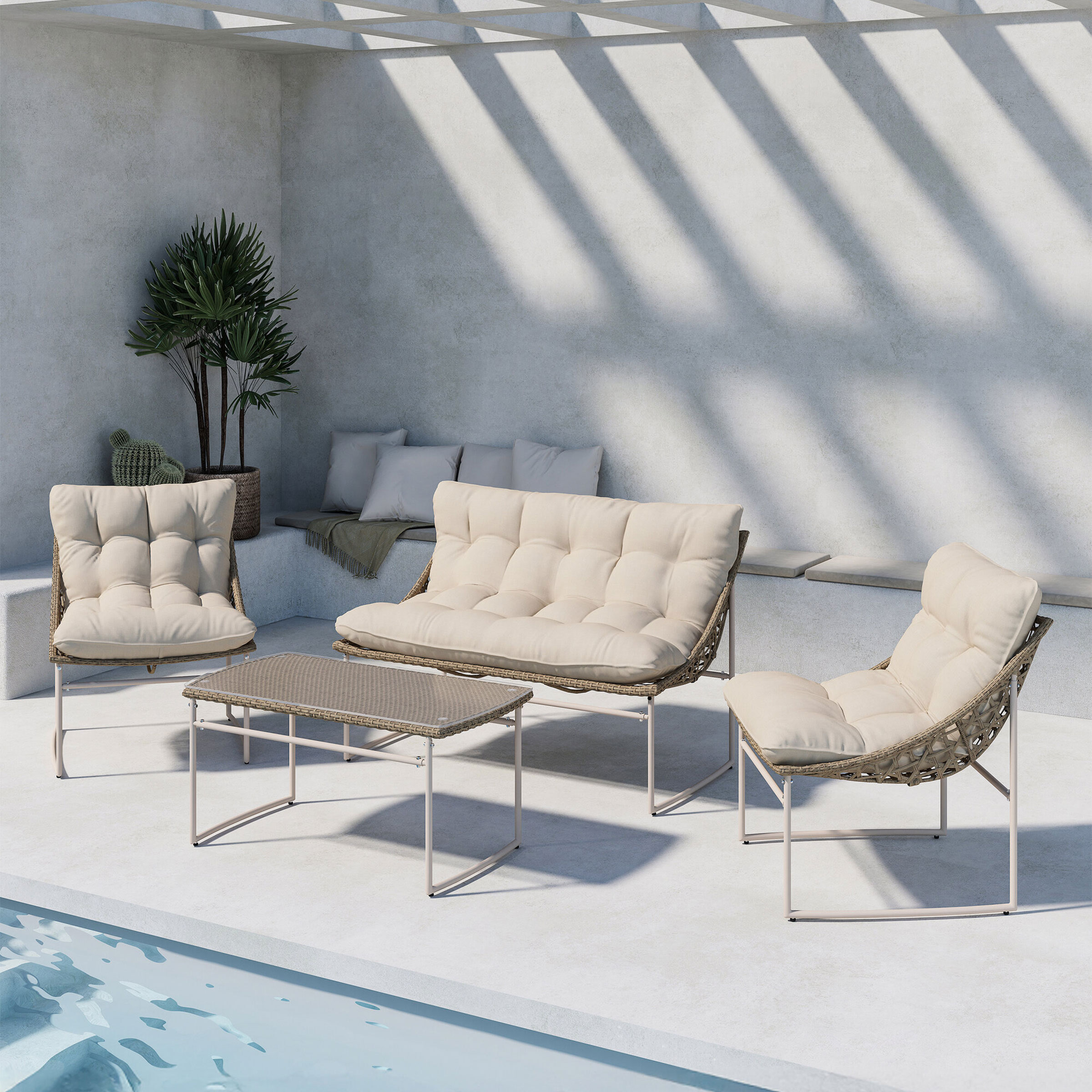 Nohr Loungeset 'Ingo' Met bank, 2 loungestoelen en tafel