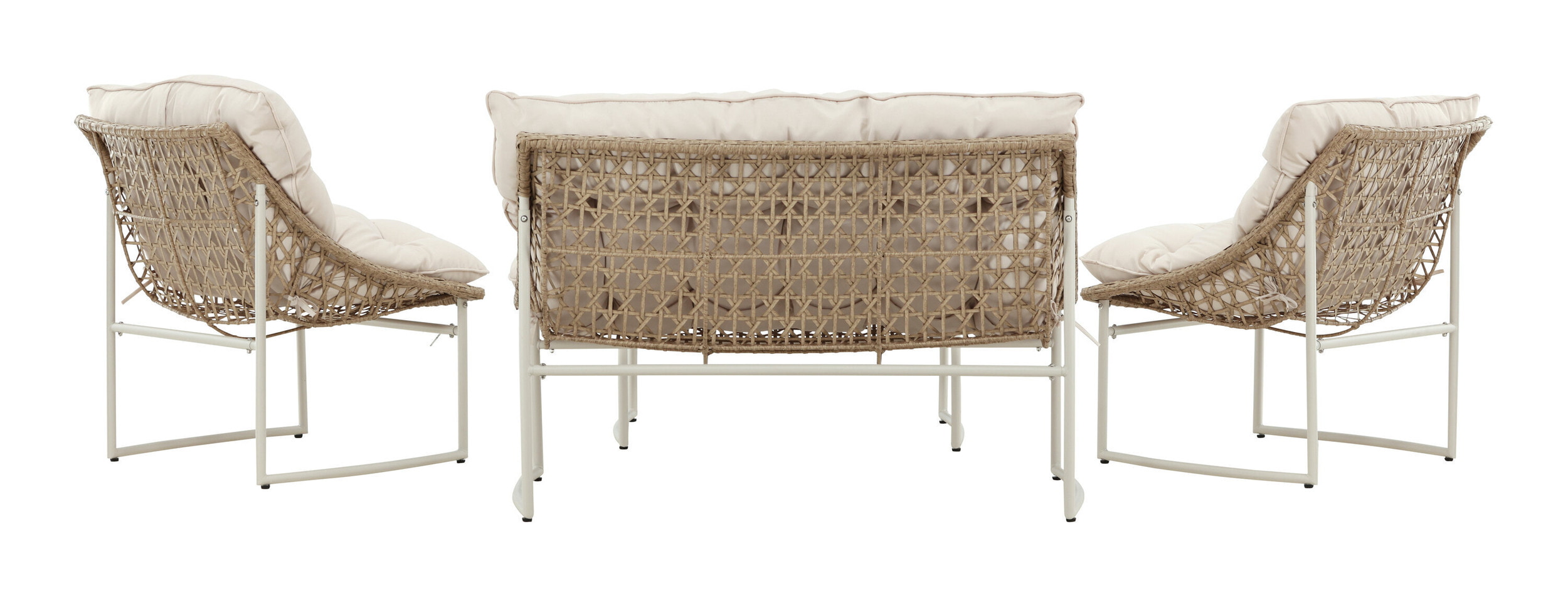 Nohr Loungeset 'Ingo' Met bank, 2 loungestoelen en tafel, kleur Beige