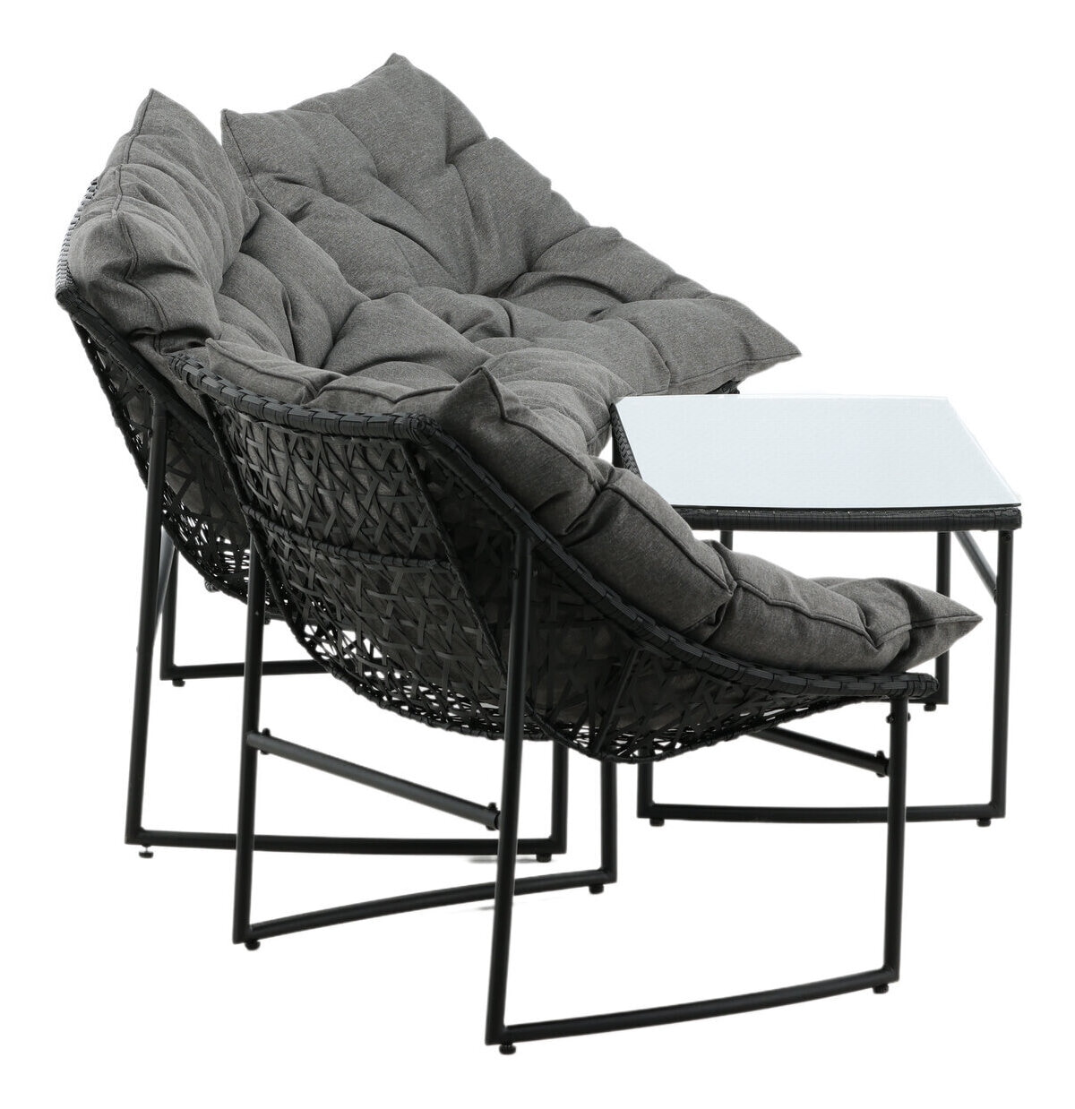 Nohr Loungeset 'Ingo' Met bank, 2 loungestoelen en tafel, kleur Zwart, foto 6