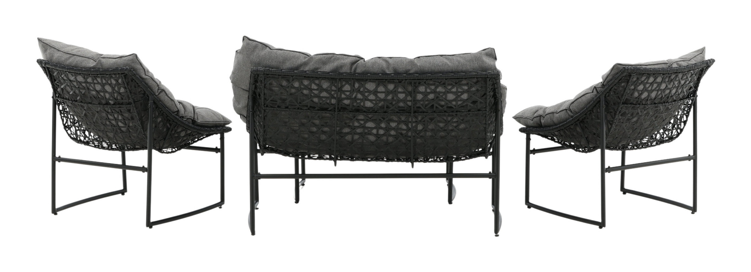 Nohr Loungeset 'Ingo' Met bank, 2 loungestoelen en tafel, kleur Zwart, foto 7