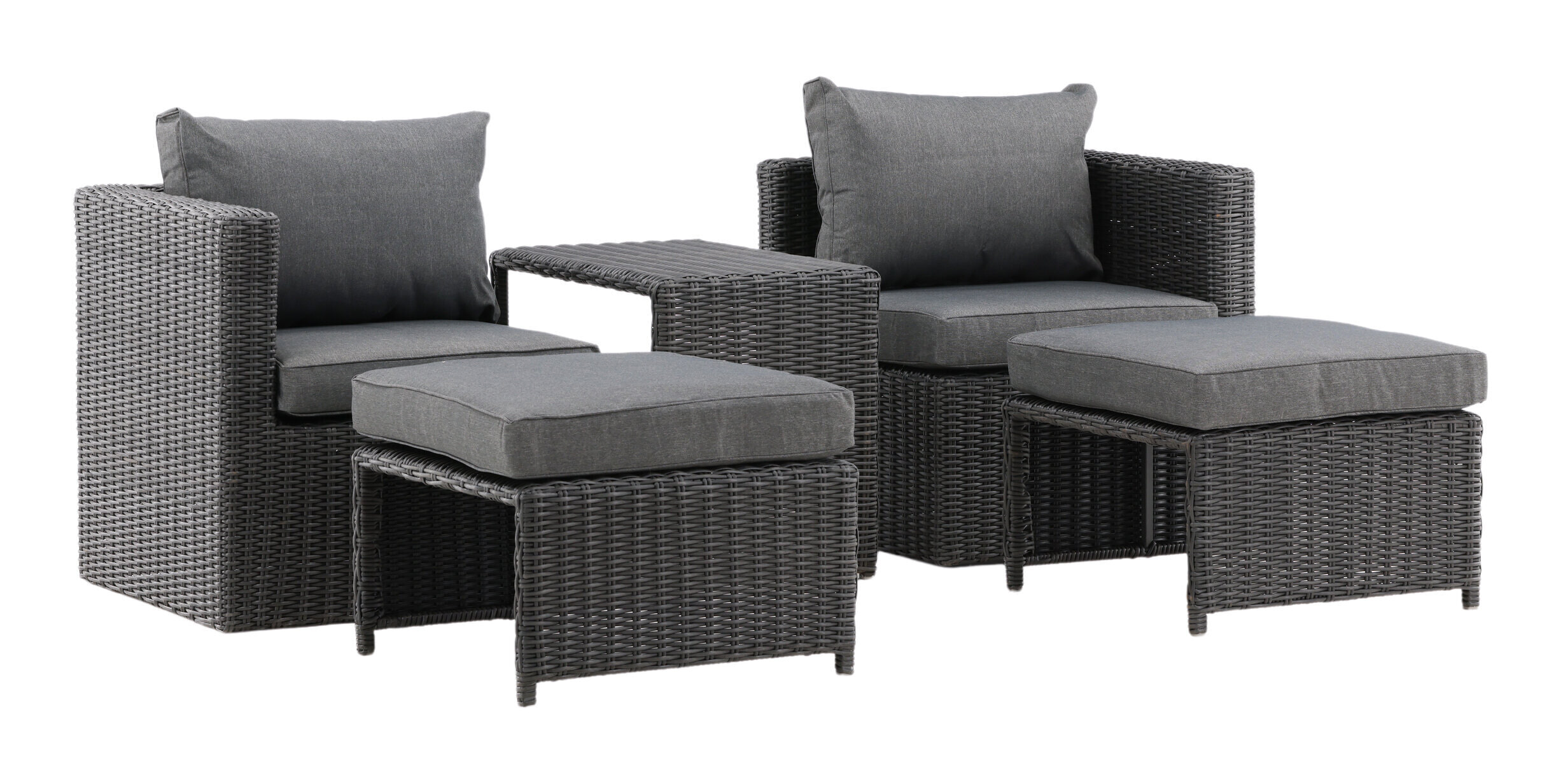 Nohr Loungeset 'Valari' 2 loungestoelen, hockers en tafel
