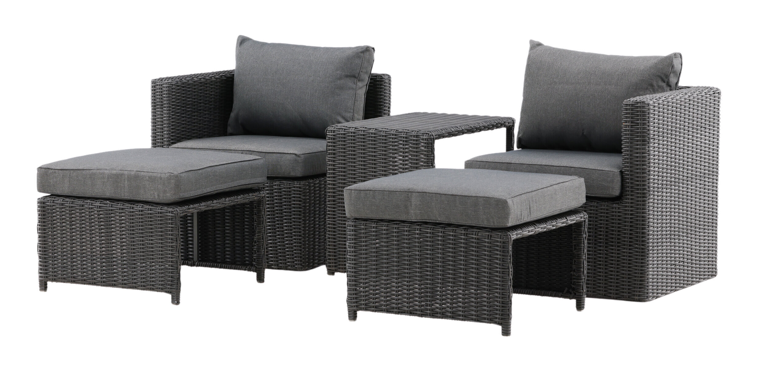 Nohr Loungeset 'Valari' 2 loungestoelen, hockers en tafel