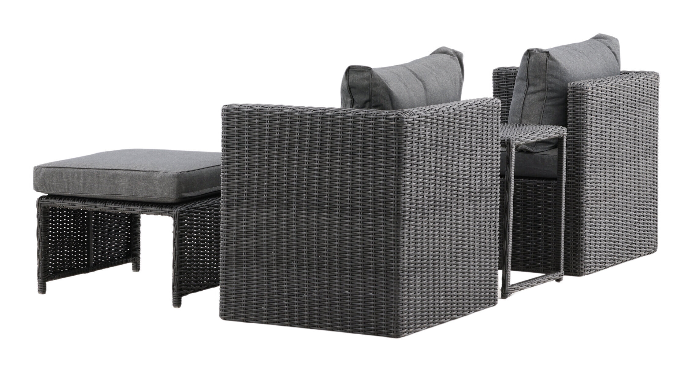 Nohr Loungeset 'Valari' 2 loungestoelen, hockers en tafel