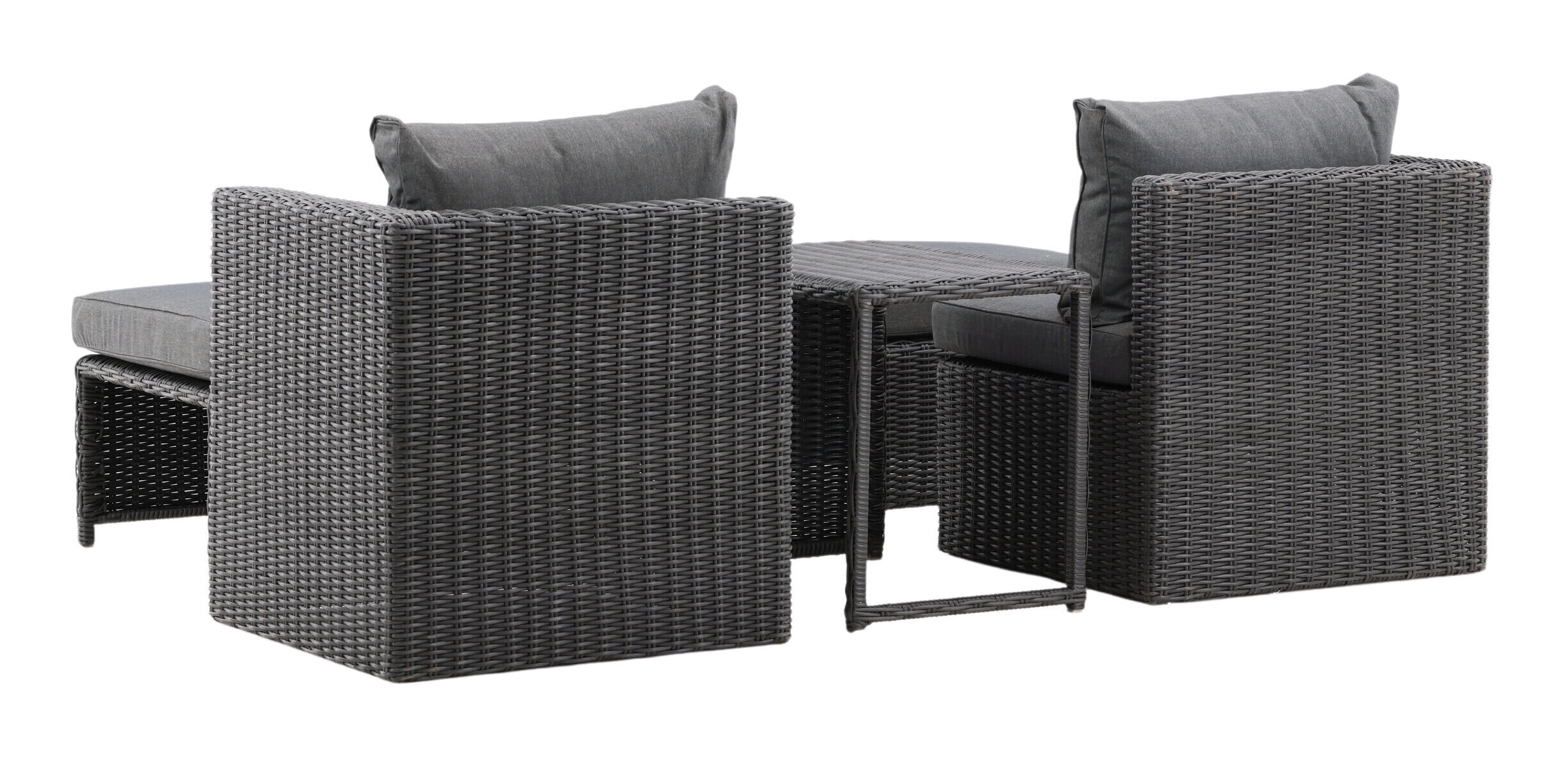 Nohr Loungeset 'Valari' 2 loungestoelen, hockers en tafel