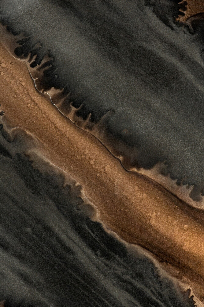 Ethnicraft Rond Dienblad 'Linear Flow' 61cm, kleur Brons