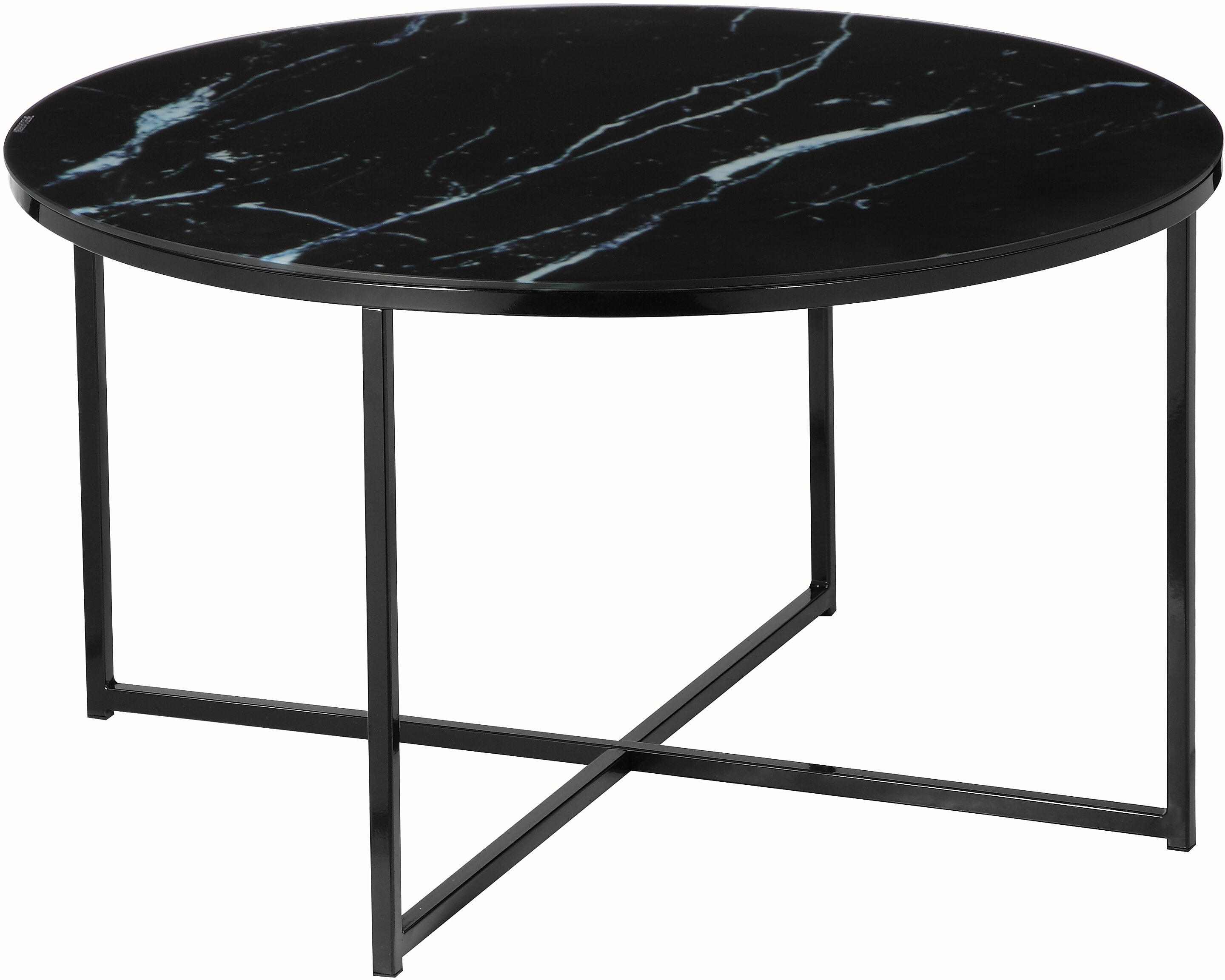Artistiq Salontafel 'Roel', 80cm, Marmerlook, kleur Zwart