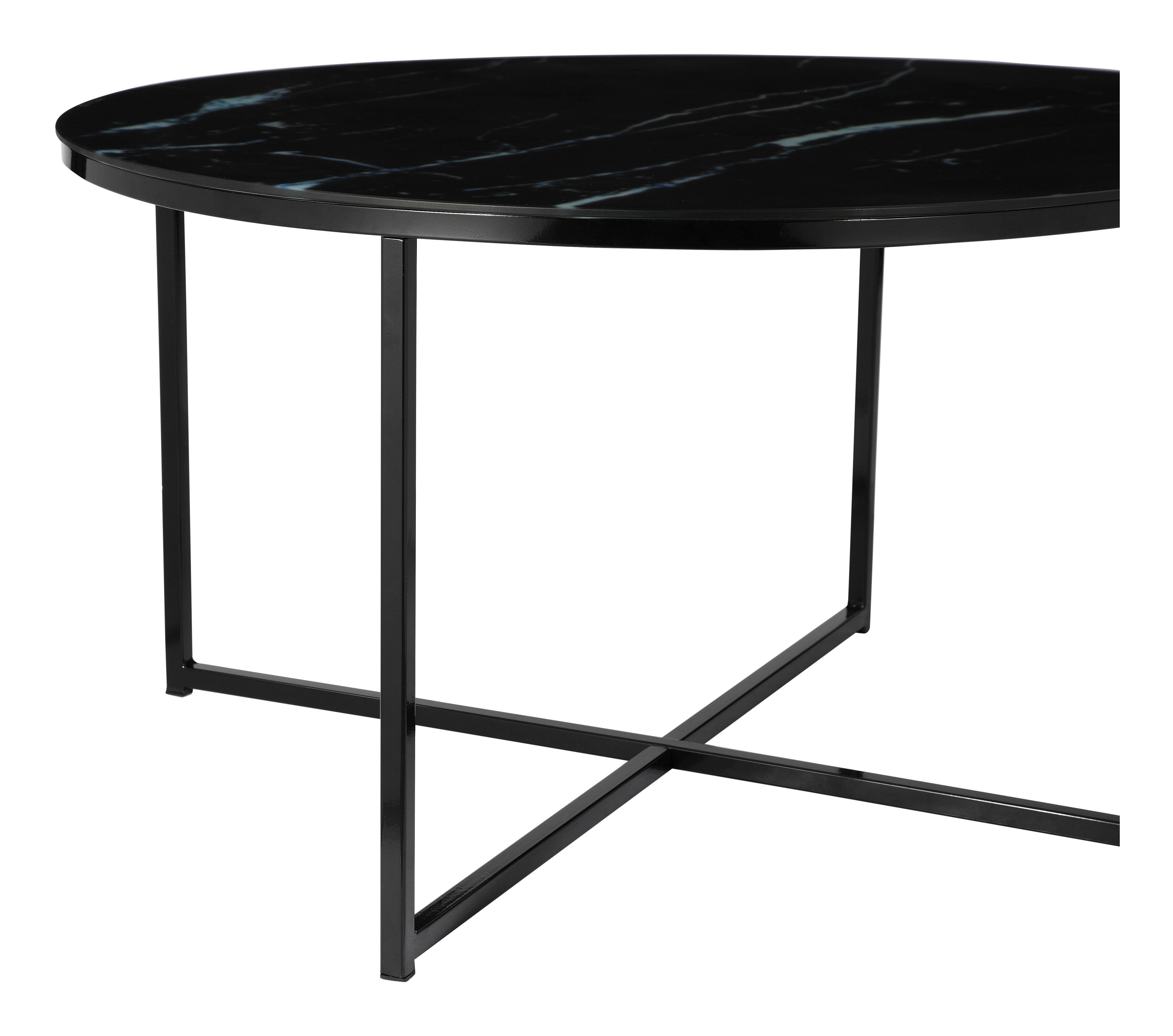 Artistiq Salontafel 'Roel', 80cm, Marmerlook, kleur Zwart