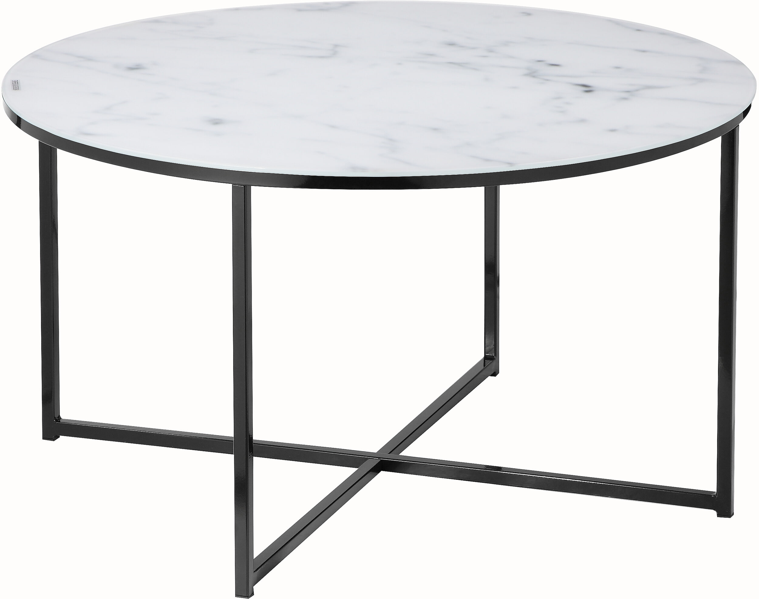 Artistiq Salontafel 'Roel', 80cm, Marmerlook, kleur Wit/Zwart