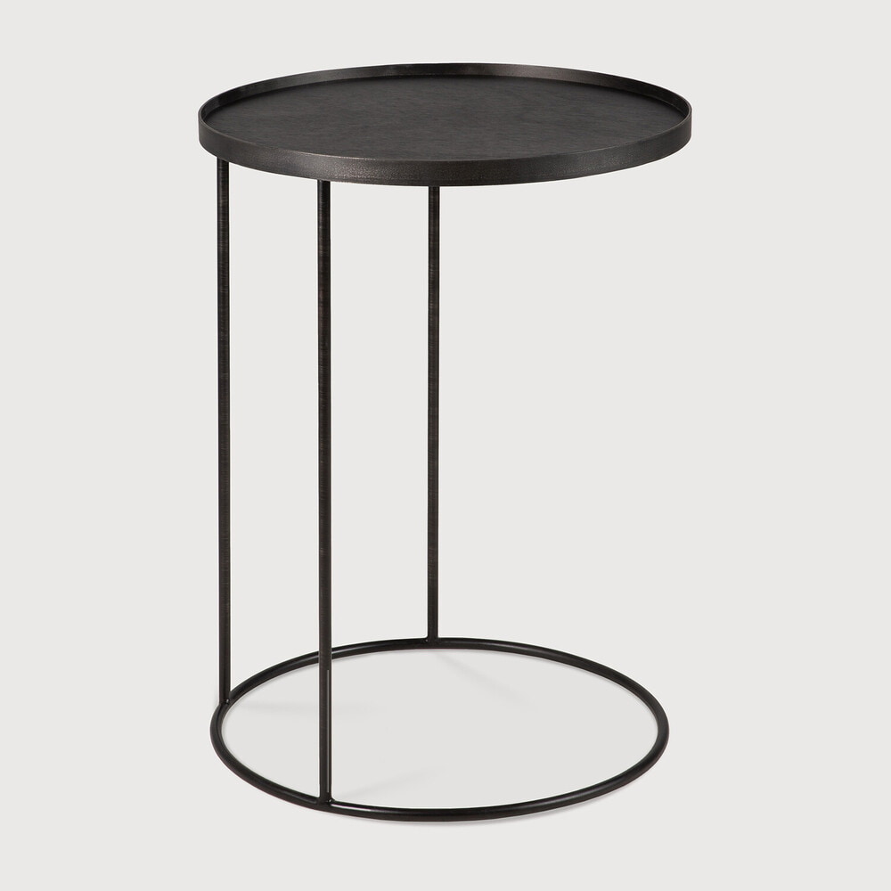 Ethnicraft Ronde Bijzettafel 'Tray' Gelakt Hout, 49cm