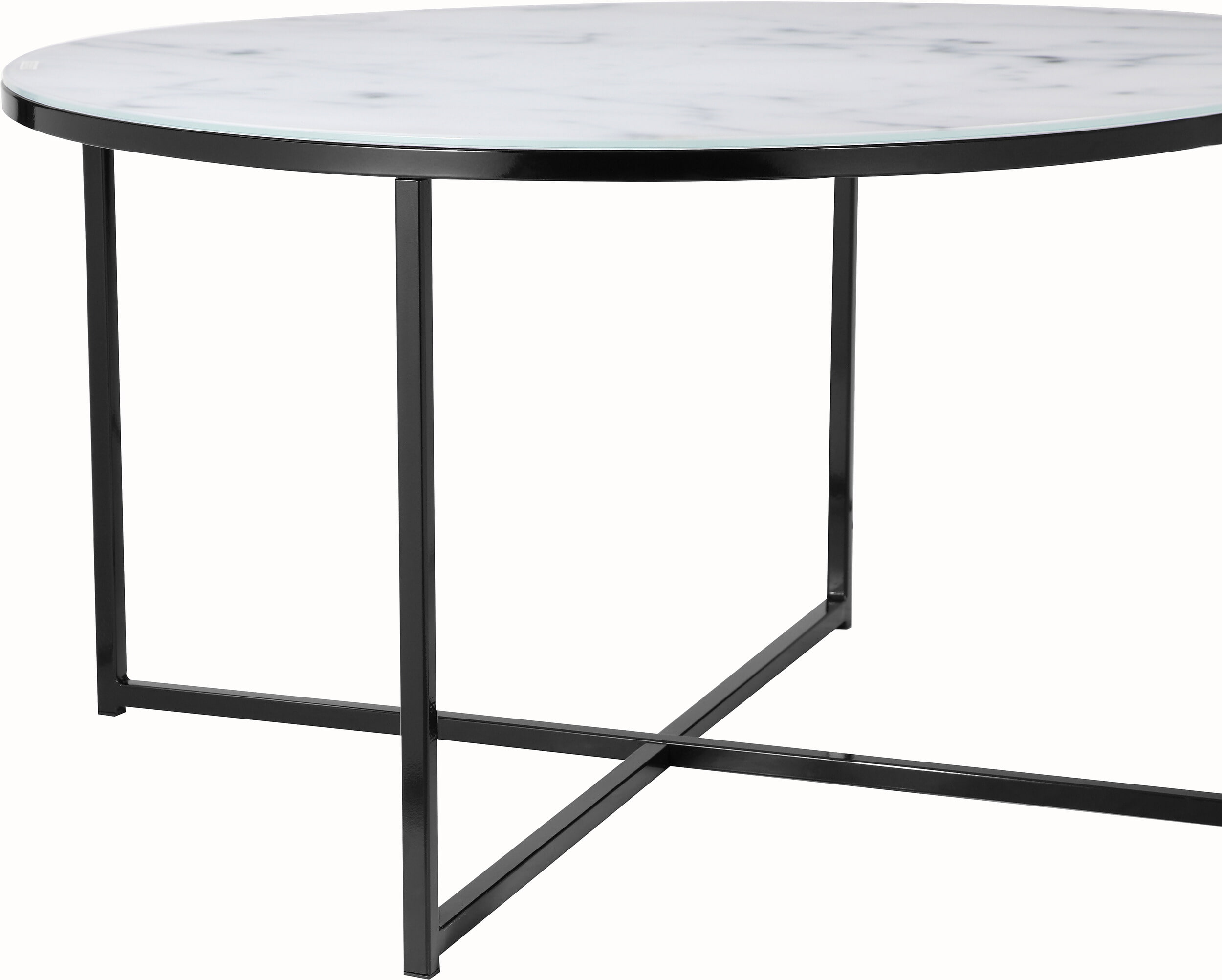Artistiq Salontafel 'Roel', 80cm, Marmerlook, kleur Wit/Zwart