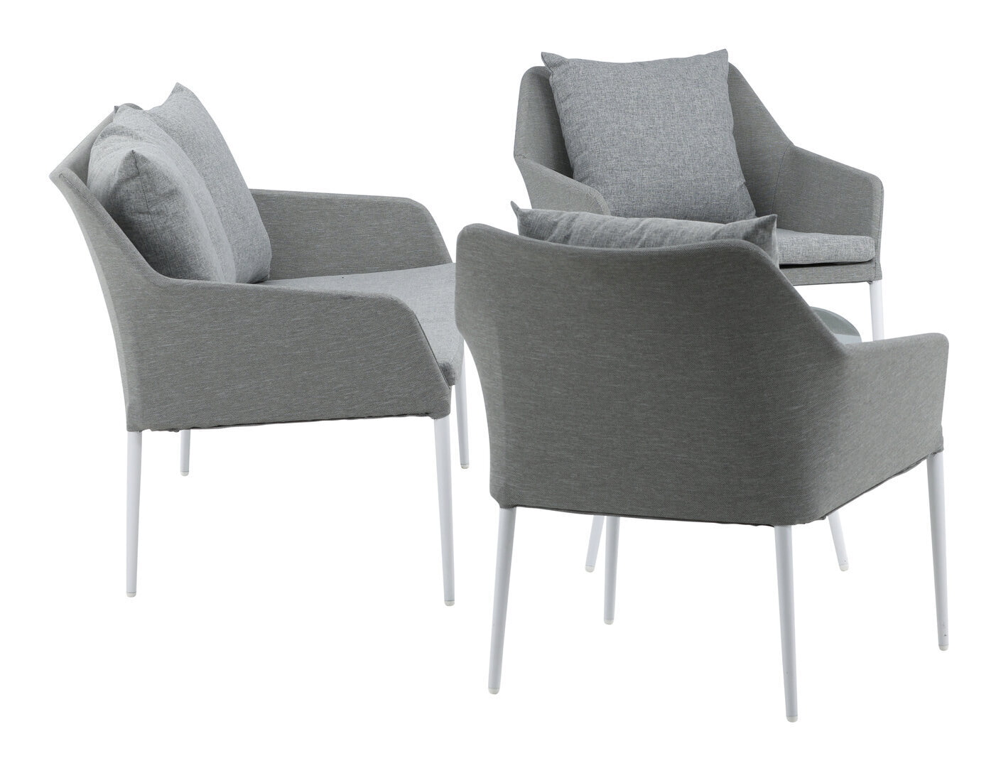 Nohr Loungeset 'Felica' Met bank, 2 loungestoelen en tafel, kleur Grijs