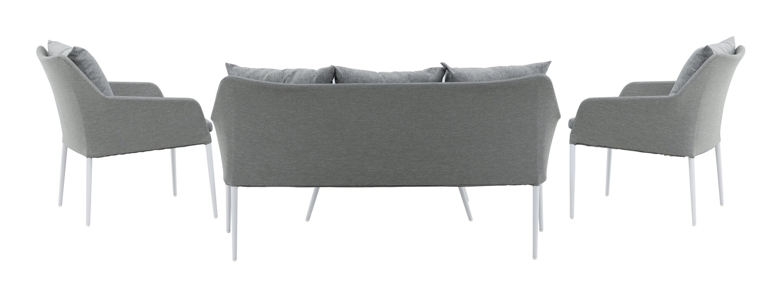 Nohr Loungeset 'Felica' Met bank, 2 loungestoelen en tafel, kleur Grijs