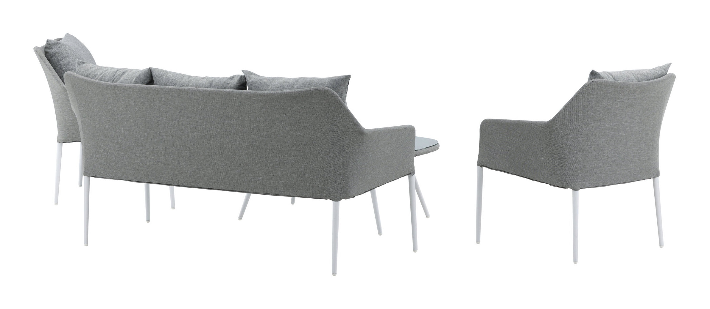 Nohr Loungeset 'Felica' Met bank, 2 loungestoelen en tafel, kleur Grijs