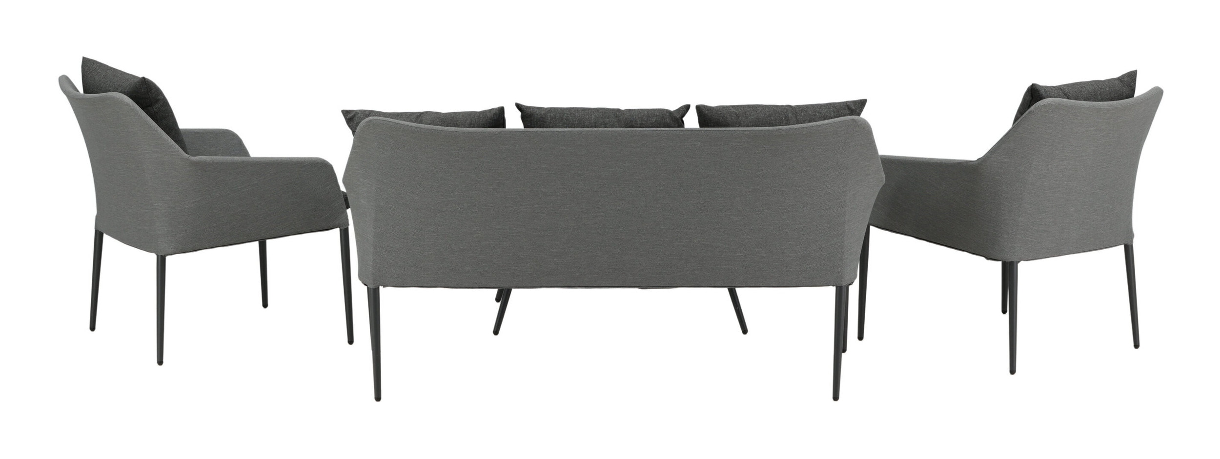 Nohr Loungeset 'Felica' Met bank, 2 loungestoelen en tafel, kleur Antraciet
