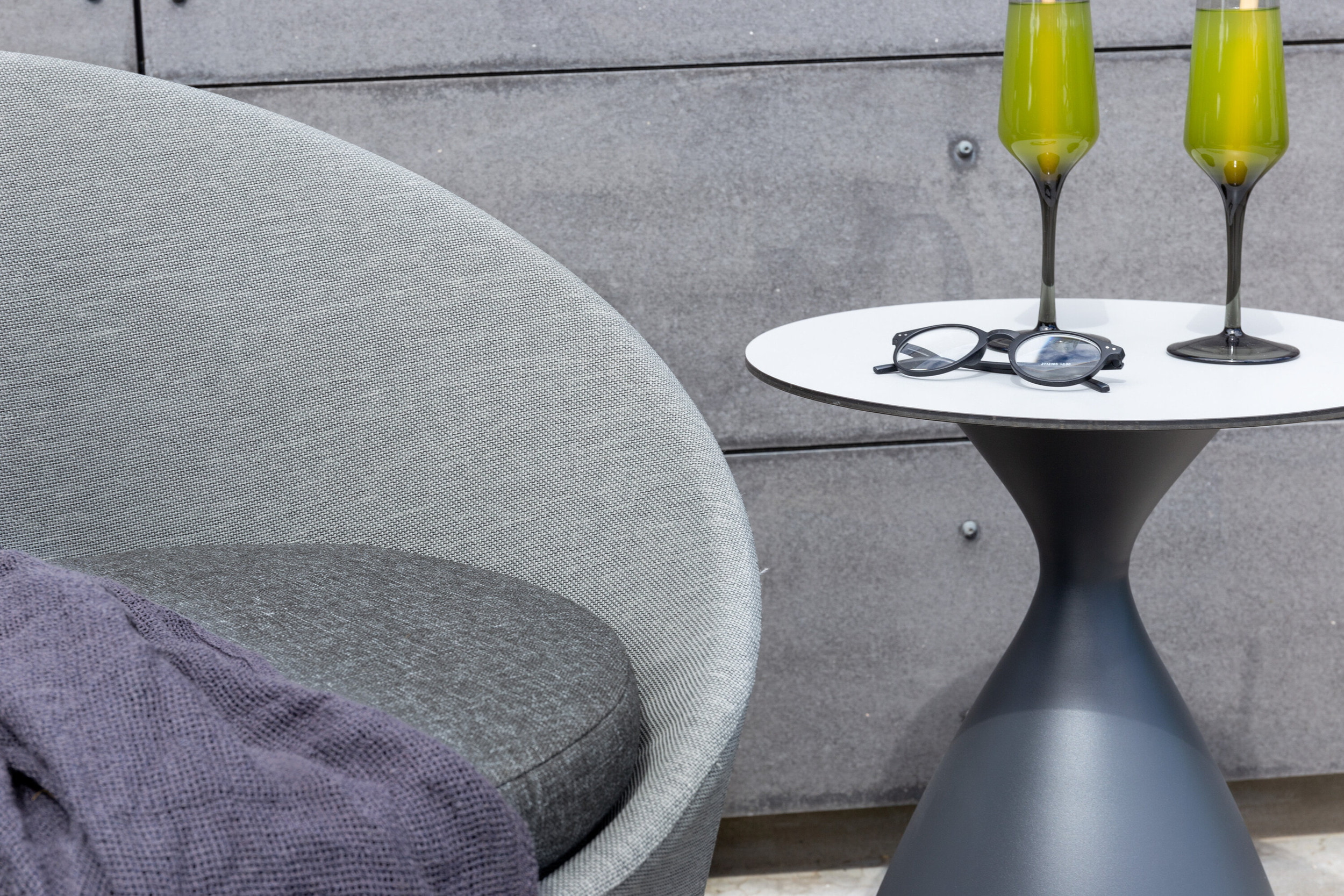 Nohr Loungeset 'Felica' Met 2 stoelen en tafel, kleur Zwart/Grijs