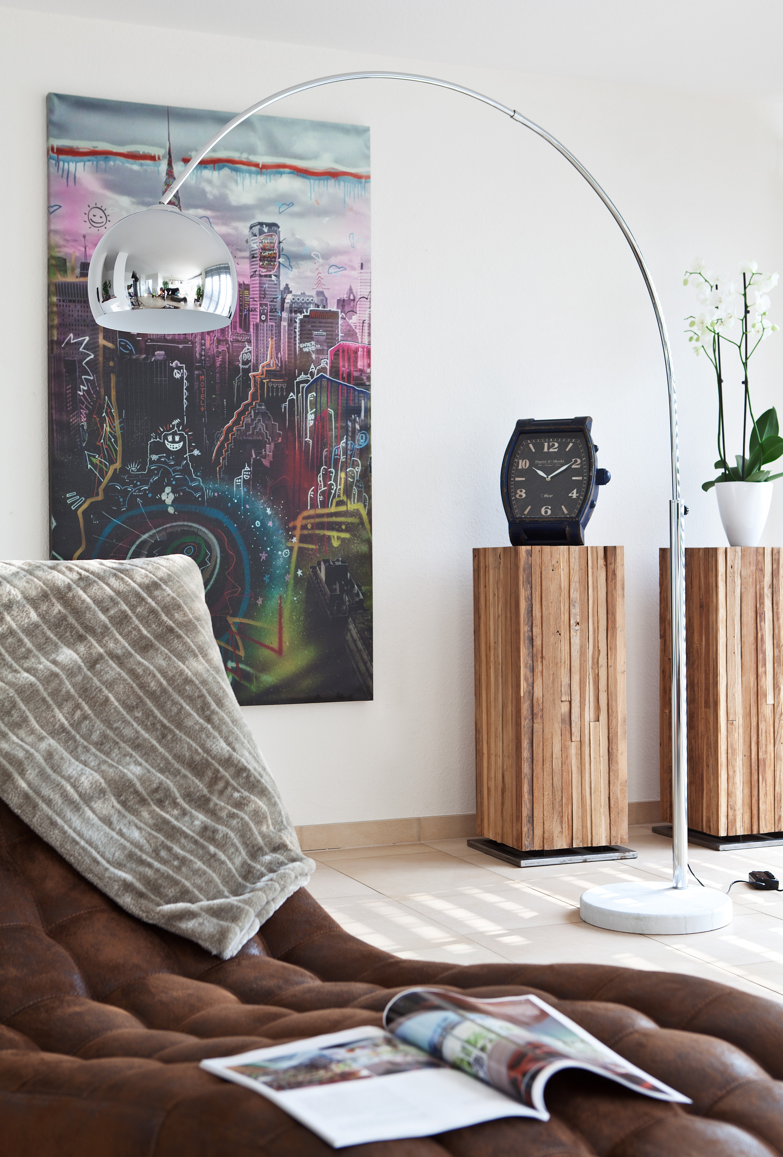 Artistiq Vloerlamp 'Duco' 208cm, kleur Chroom