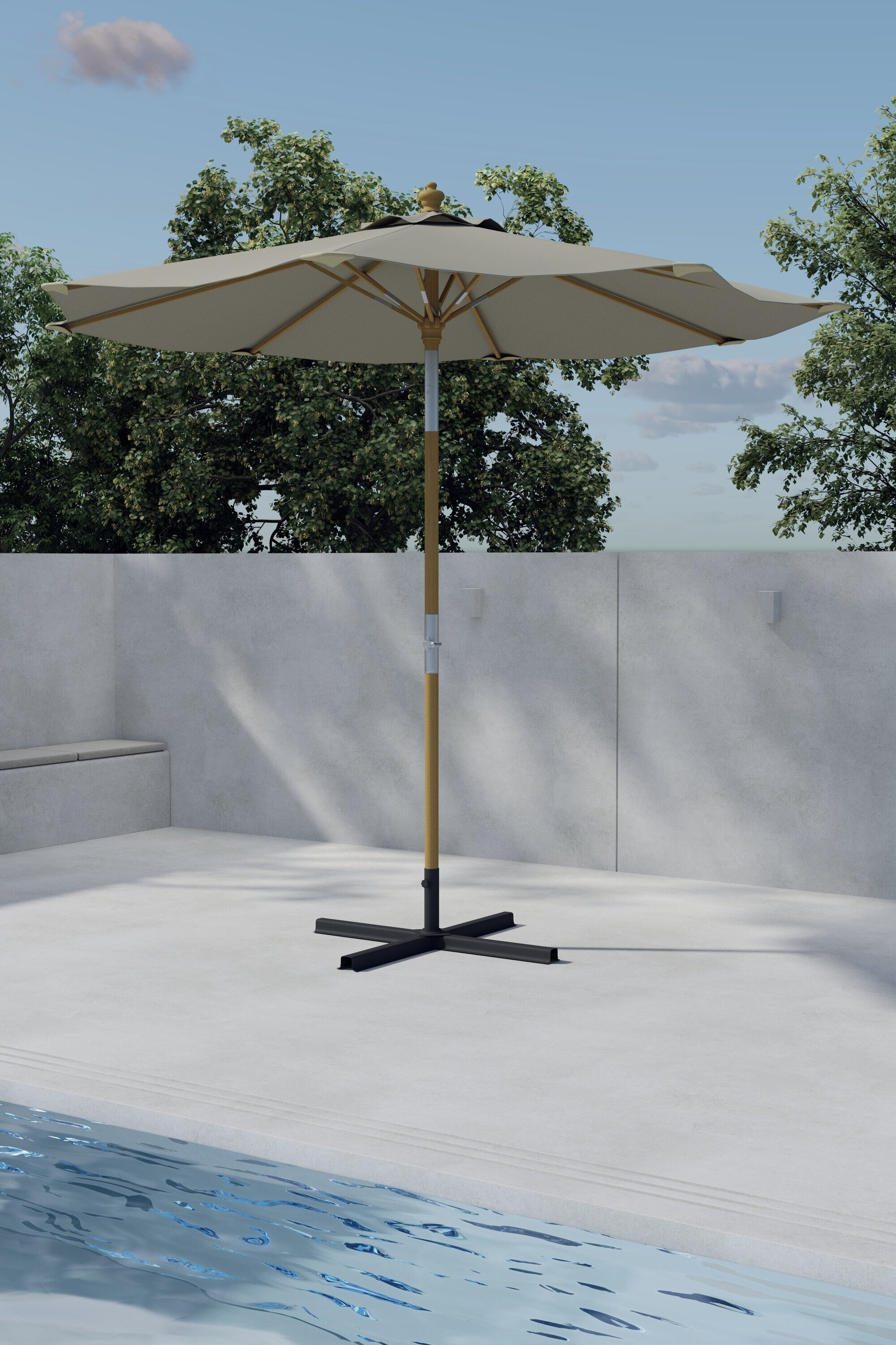 Nohr Parasol 'Genese' 270cm, kleur Beige