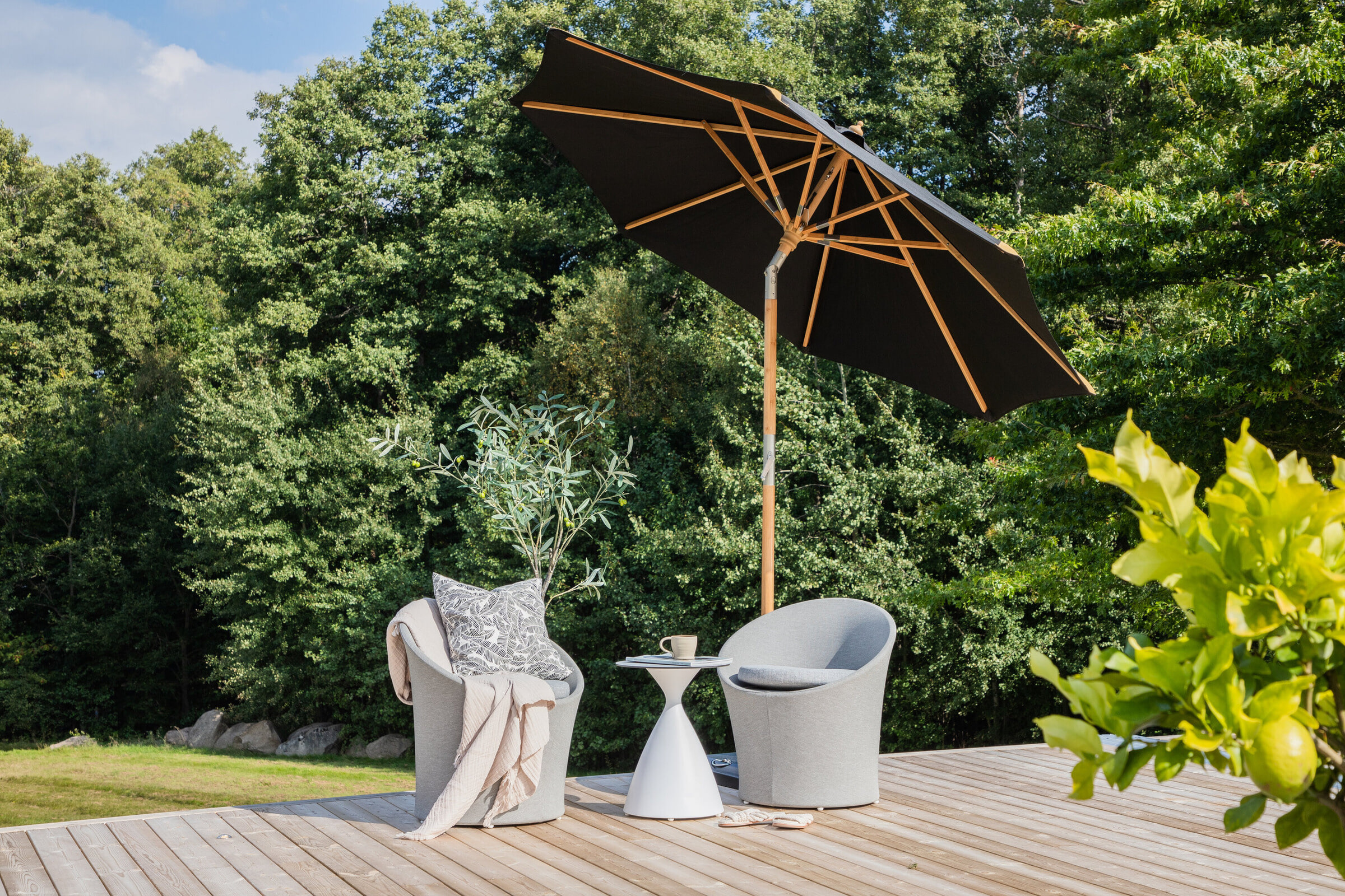 Nohr Parasol 'Genese' 270cm, kleur Zwart