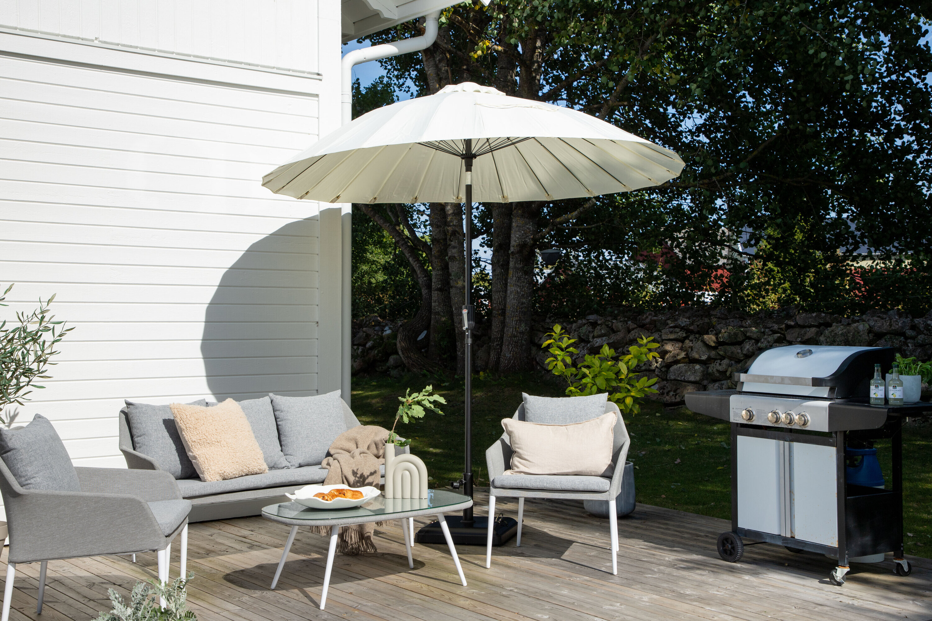 Nohr Parasol 'Karman' 270cm, kleur Wit