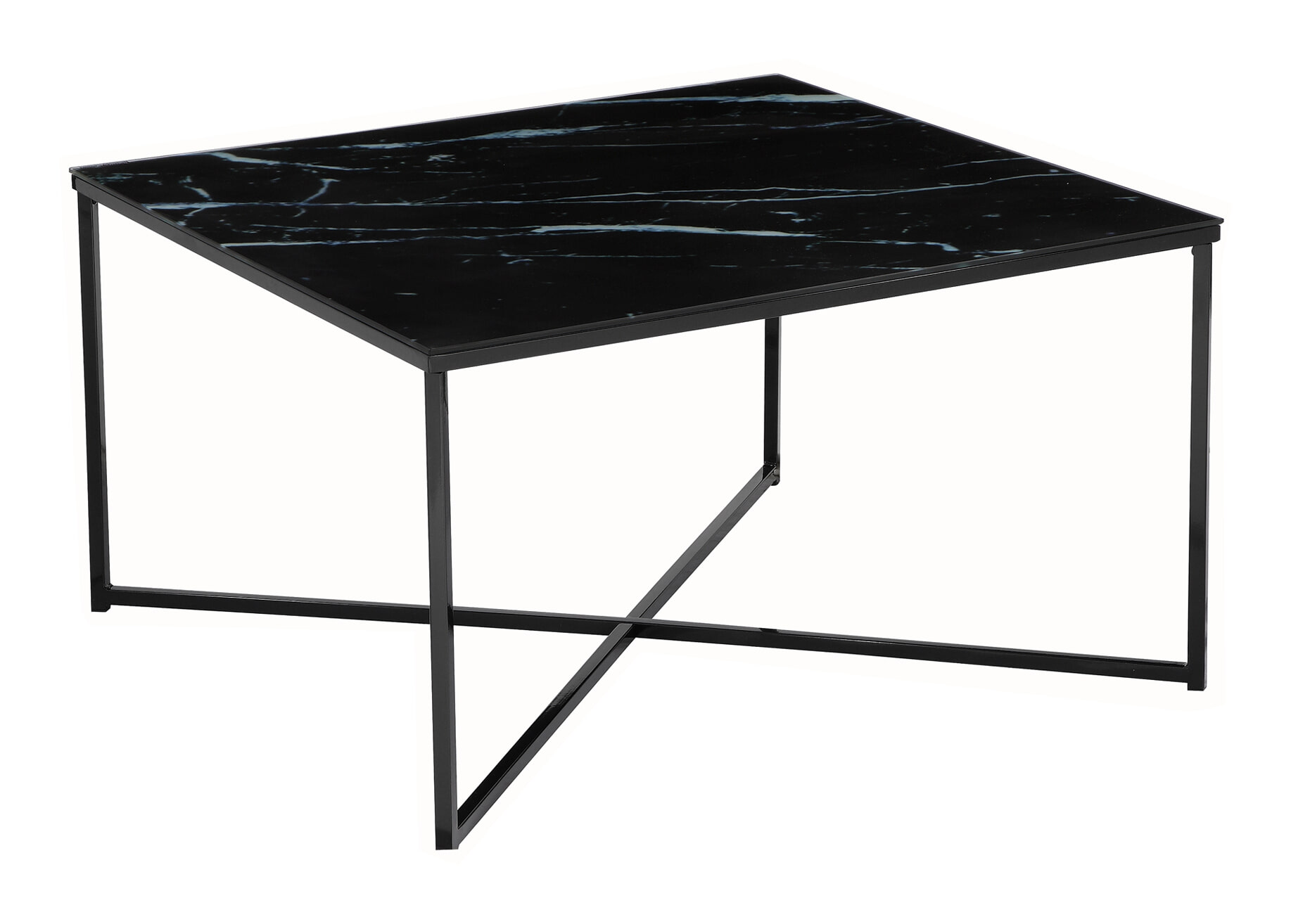 Artistiq Salontafel 'Chloè', 80cm, Marmerlook, kleur Zwart