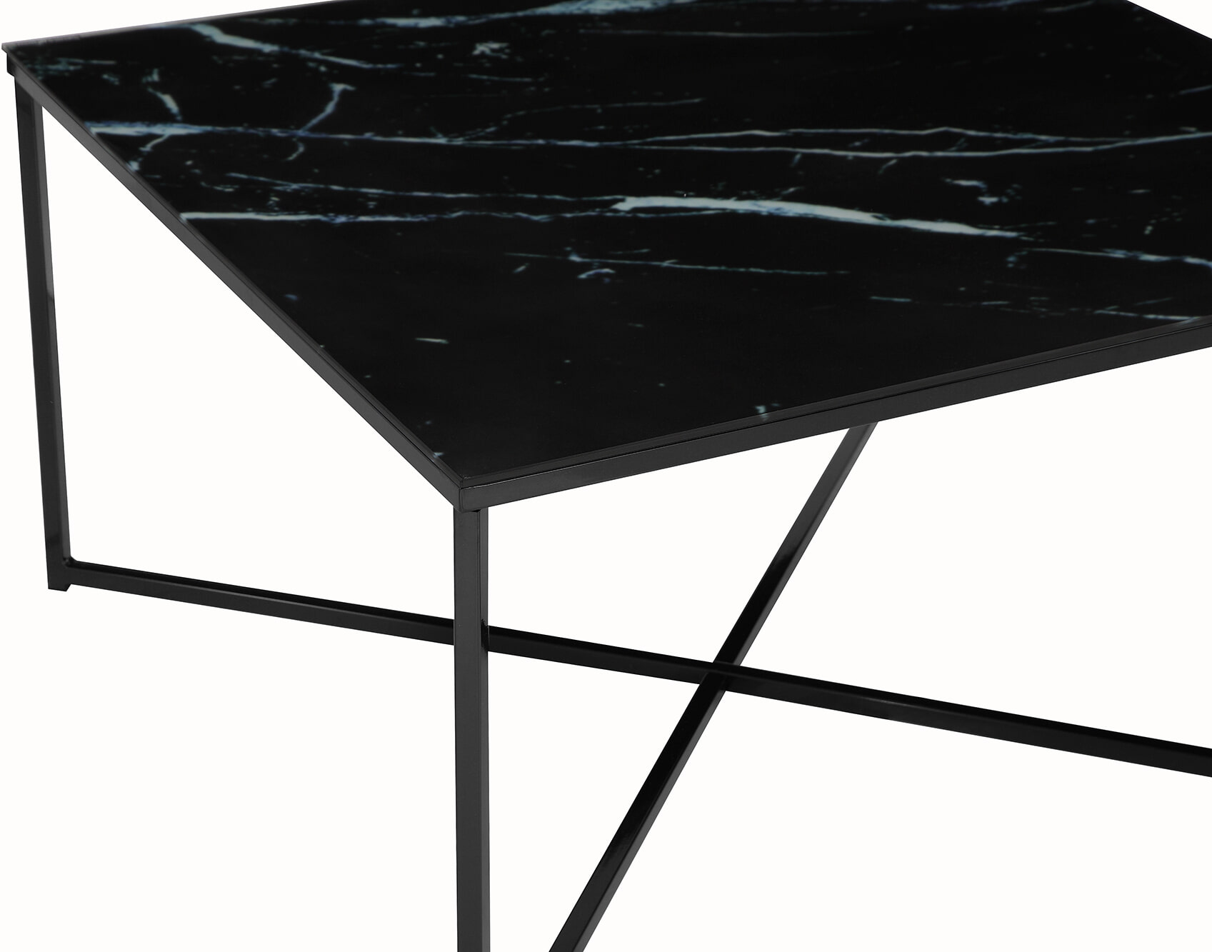 Artistiq Salontafel 'Chloè', 80cm, Marmerlook, kleur Zwart