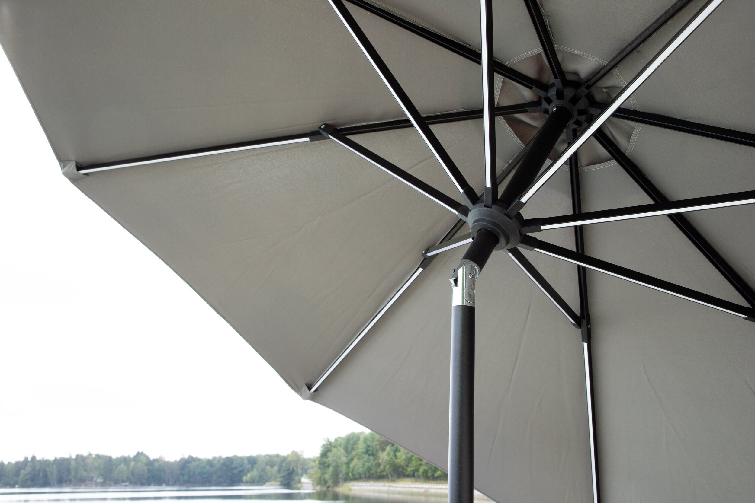 Nohr Parasol 'Bryttany' LED, 270cm, kleur Grijs