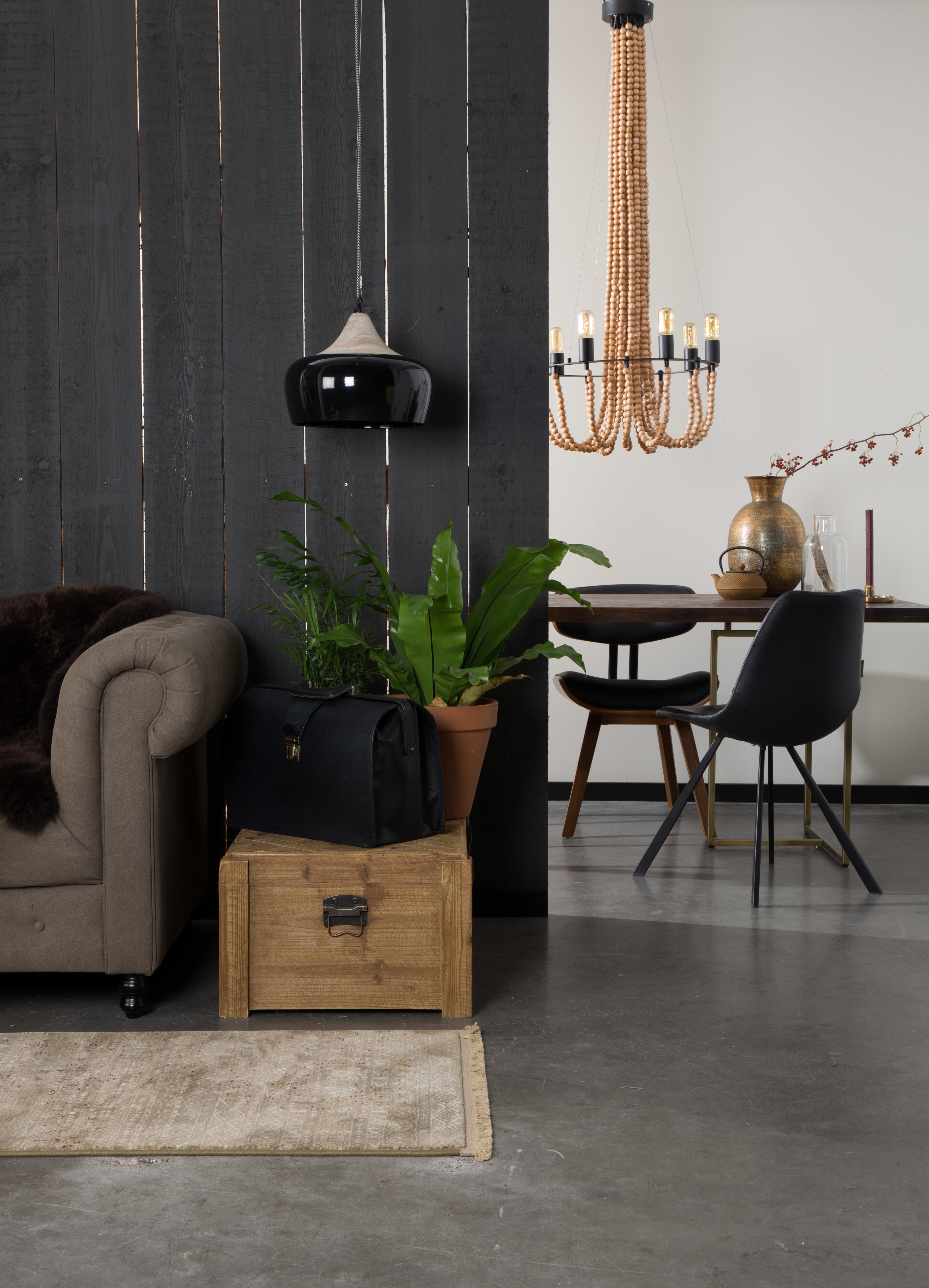 Dutchbone Eettafel 'Class' Antique Brass, 180 x 90cm