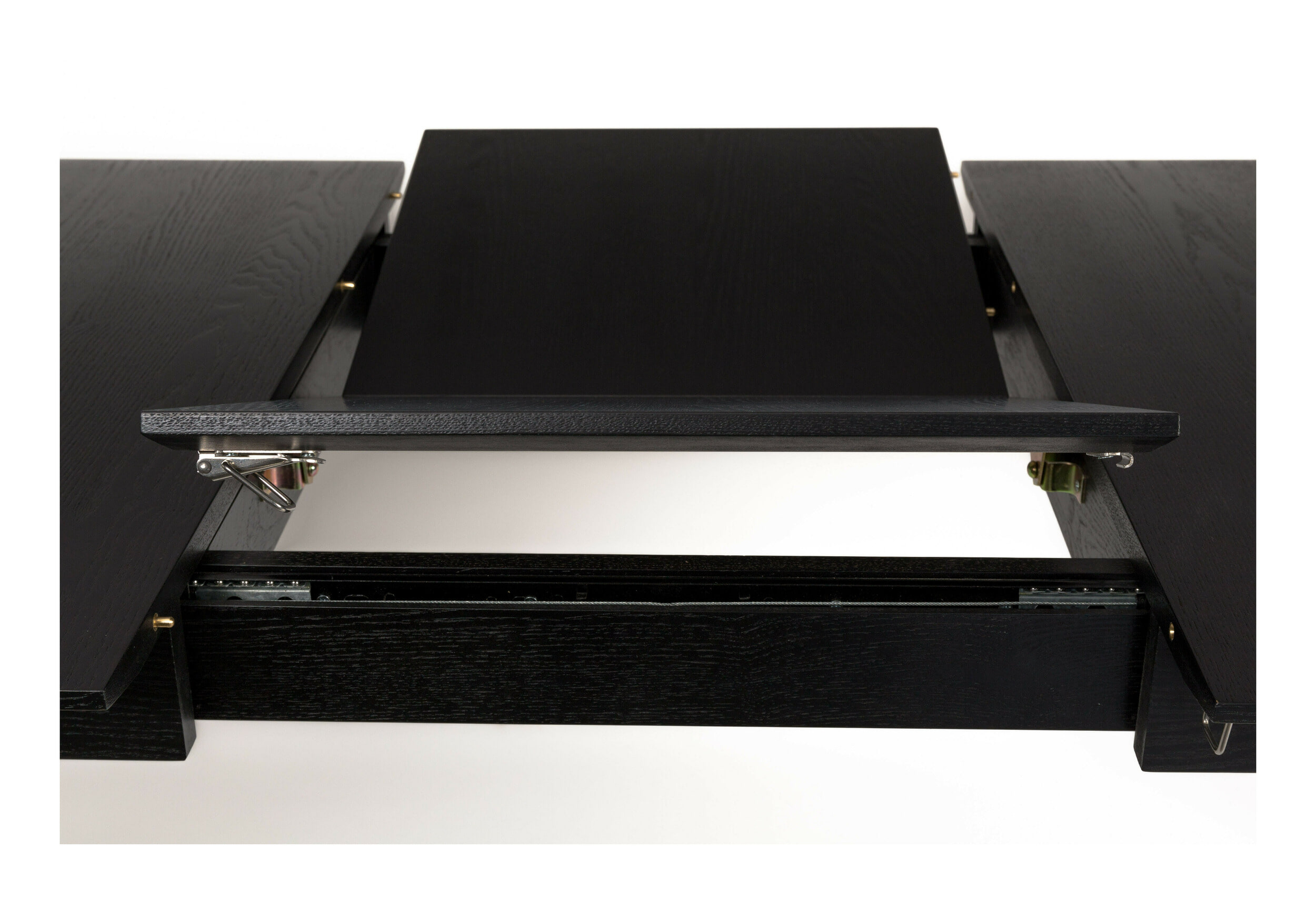 Zuiver Uitschuifbare Eettafel 'Glimps' Essenhout, 120-162 x 80cm, kleur Zwart