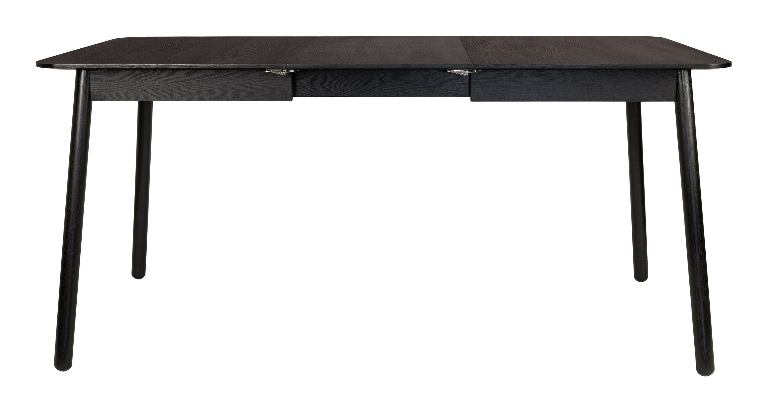 Zuiver Uitschuifbare Eettafel 'Glimps' Essenhout, 120-162 x 80cm, kleur Zwart