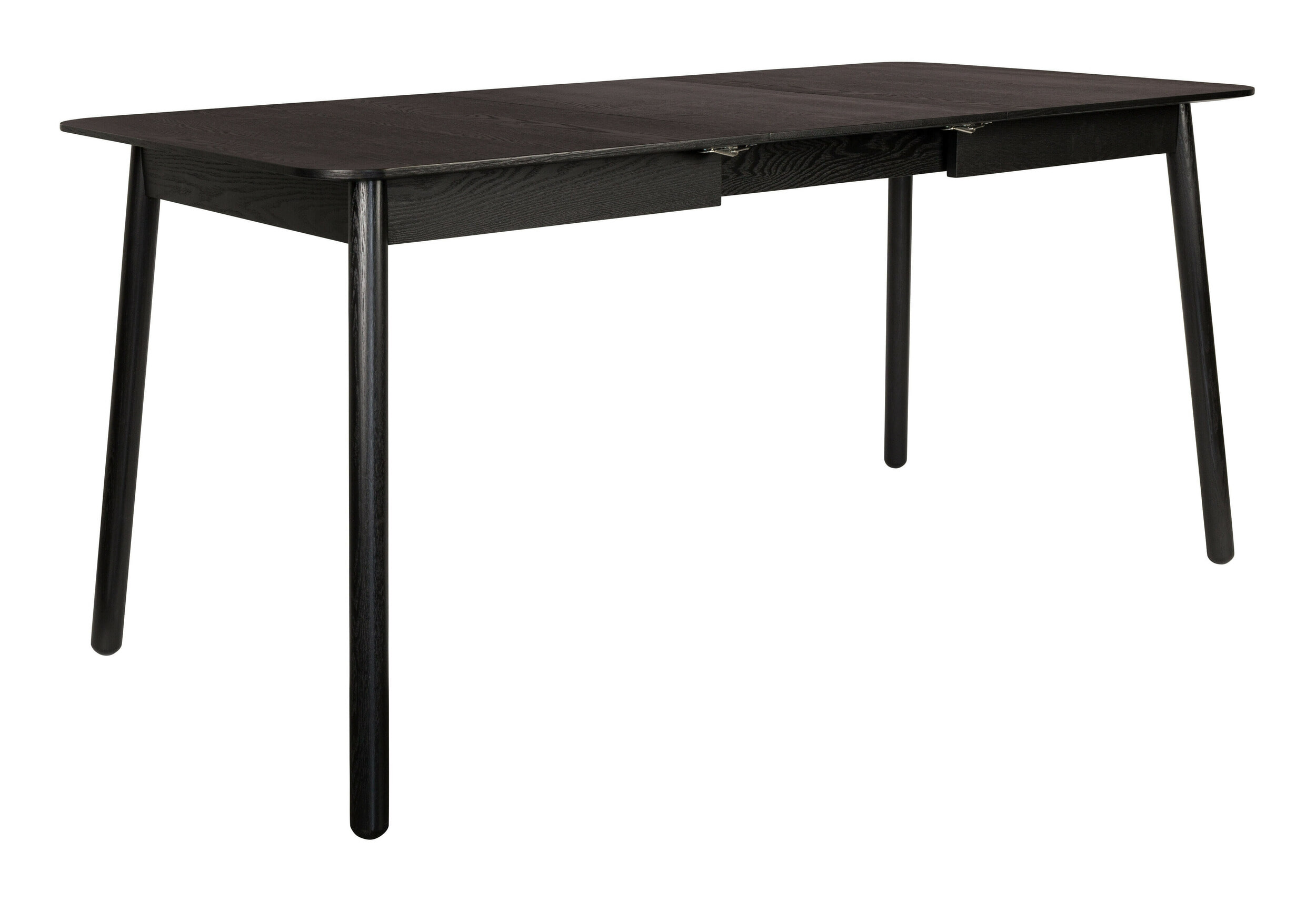 Zuiver Uitschuifbare Eettafel 'Glimps' Essenhout, 120-162 x 80cm, kleur Zwart