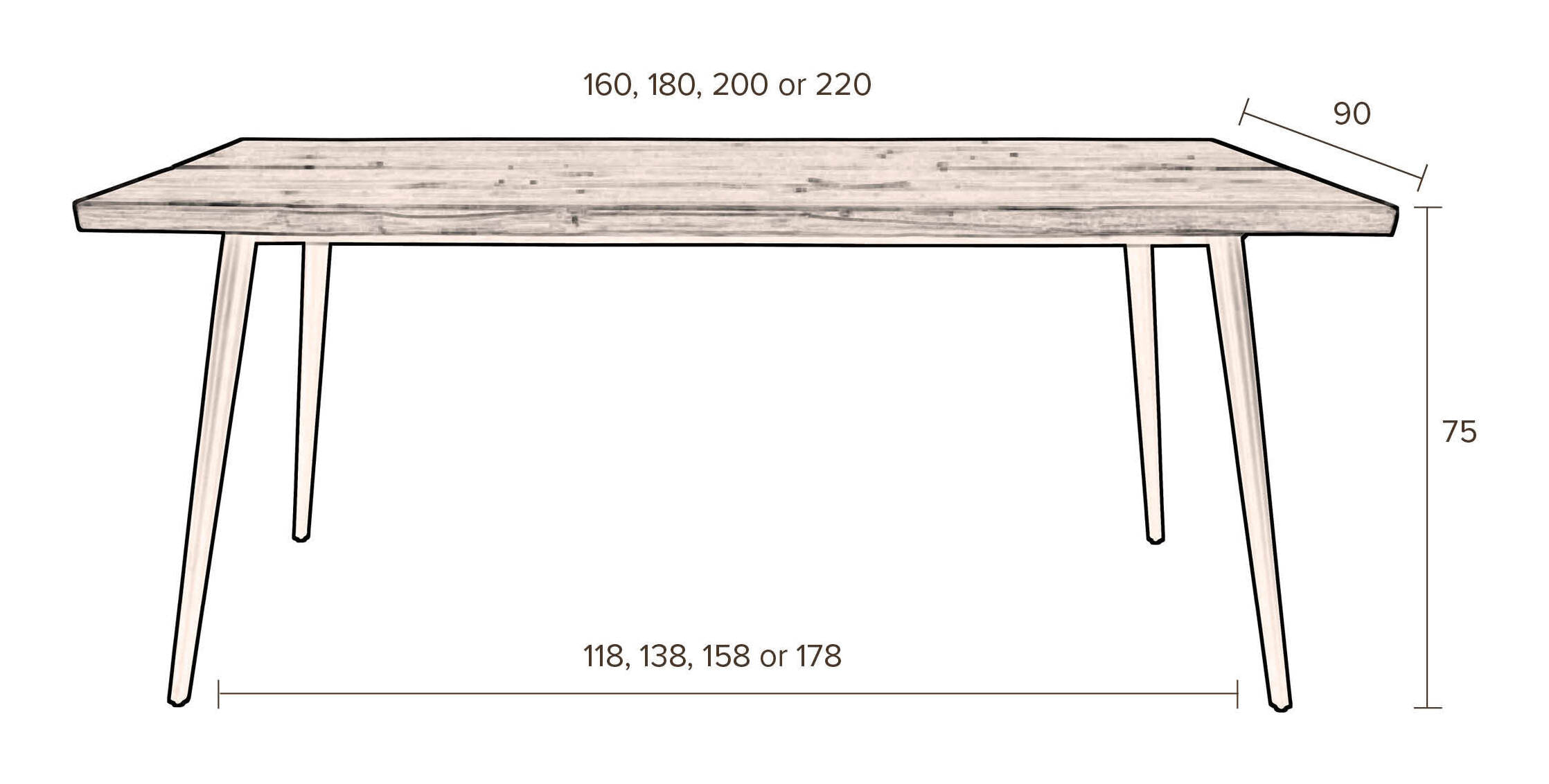Dutchbone Eettafel 'Alagon' 180 x 90cm