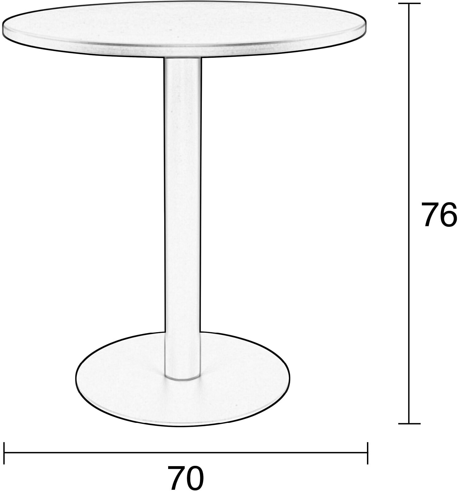Zuiver Ronde Tuintafel 'Metsu' Staal, 70cm, kleur Groen