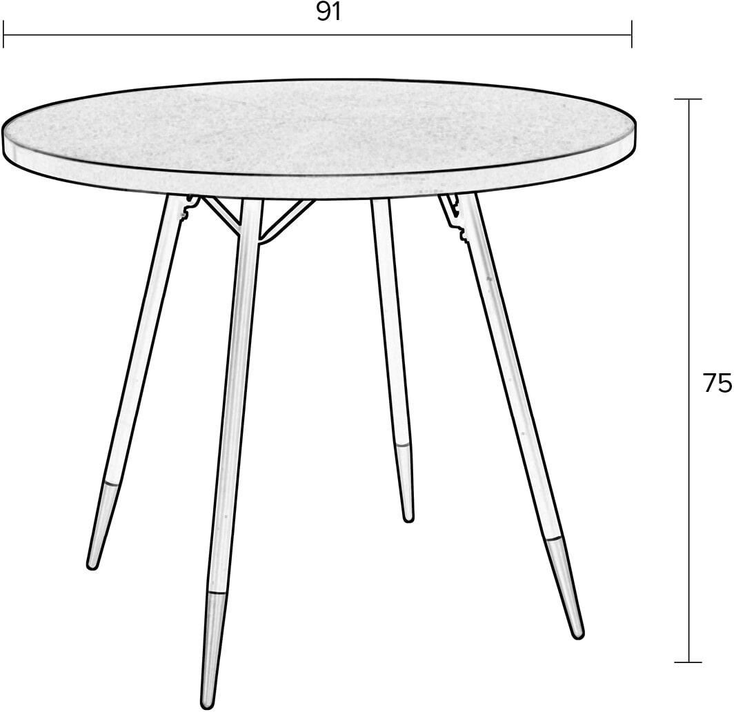 ZILT Ronde Bistrotafel 'Lili' MDF, 90cm