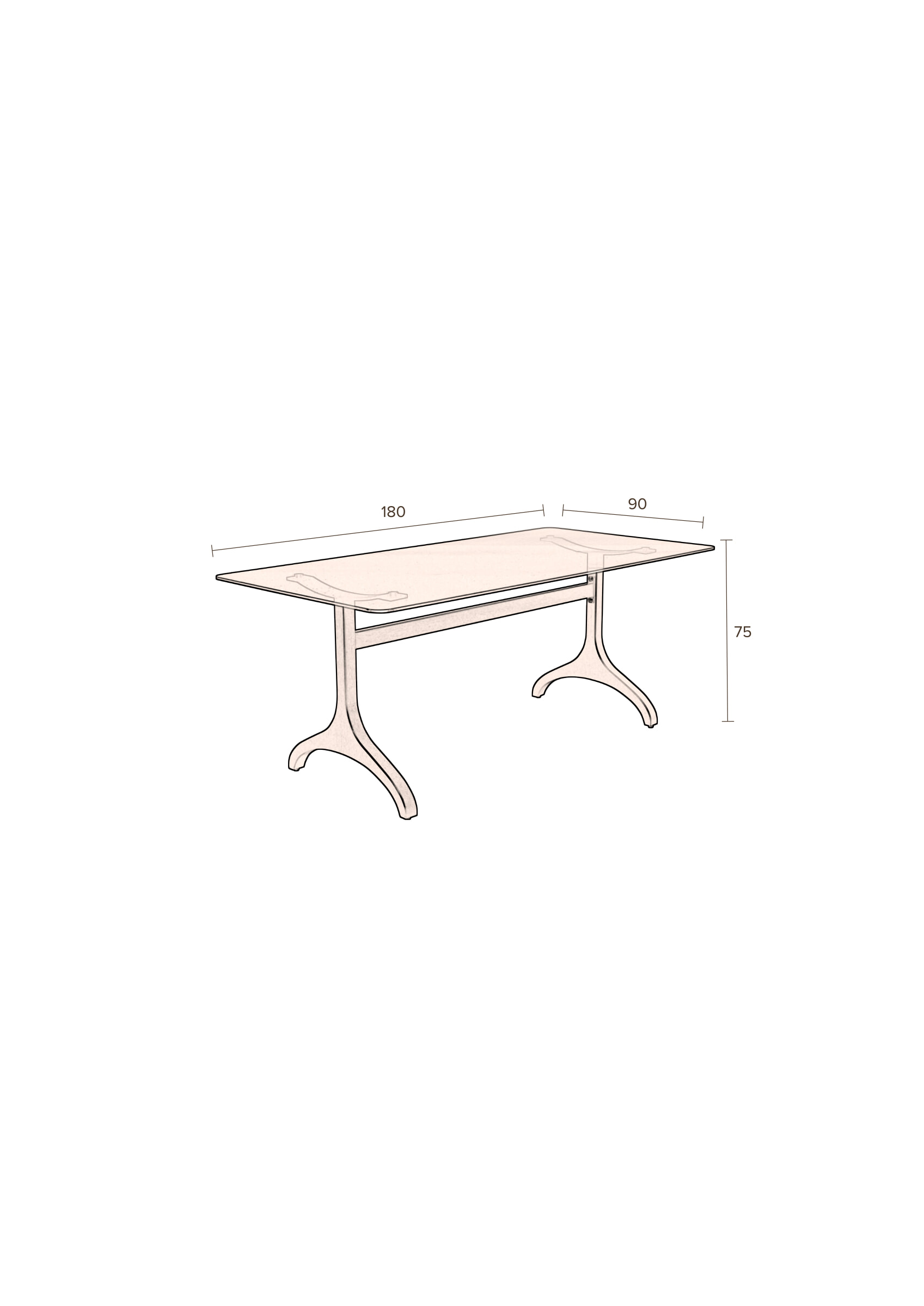 Dutchbone Eettafel 'Sansa', 180x90cm
