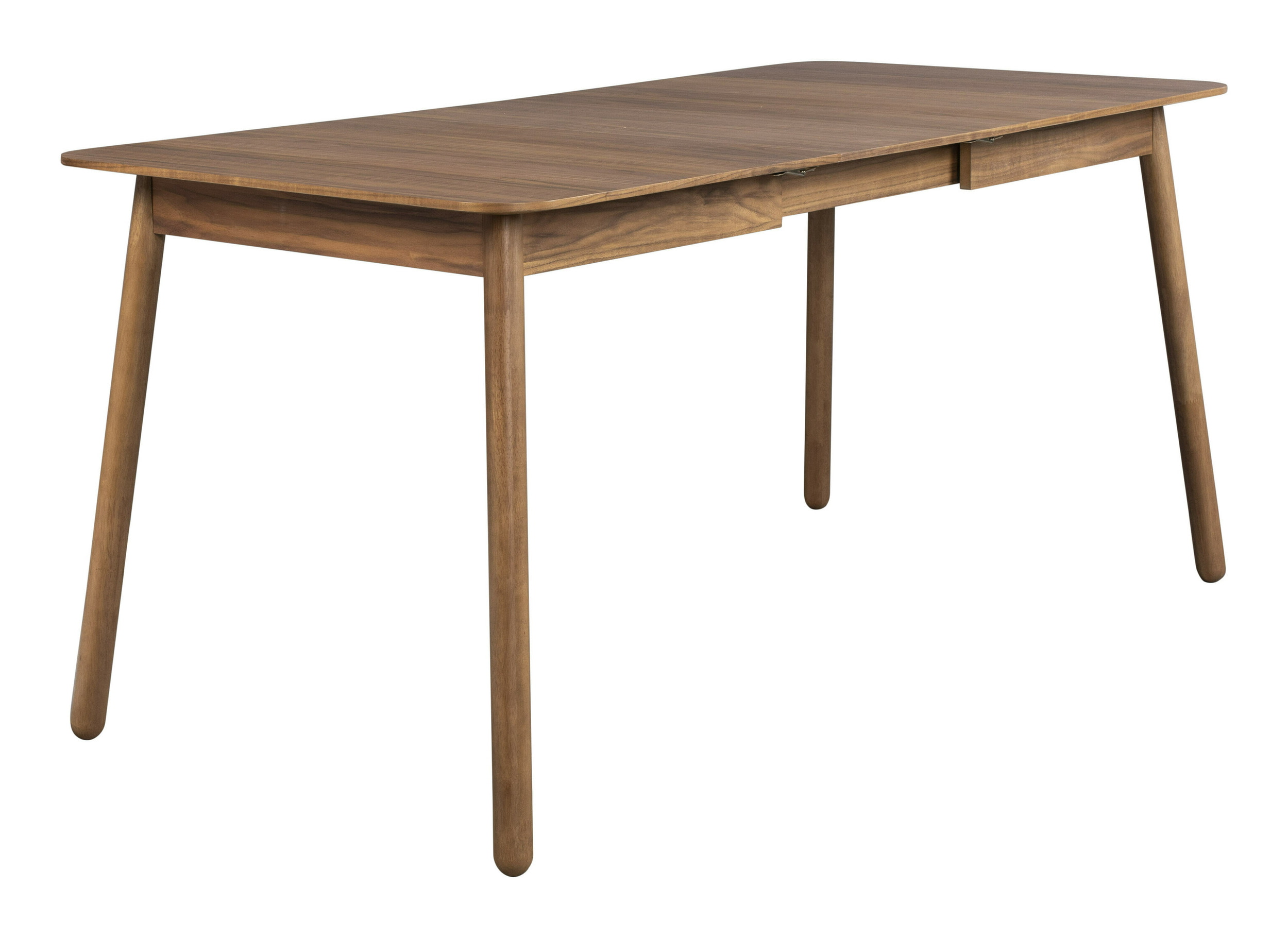 Zuiver Uitschuifbare Eettafel 'Glimps' Notenhout, kleur Bruin
