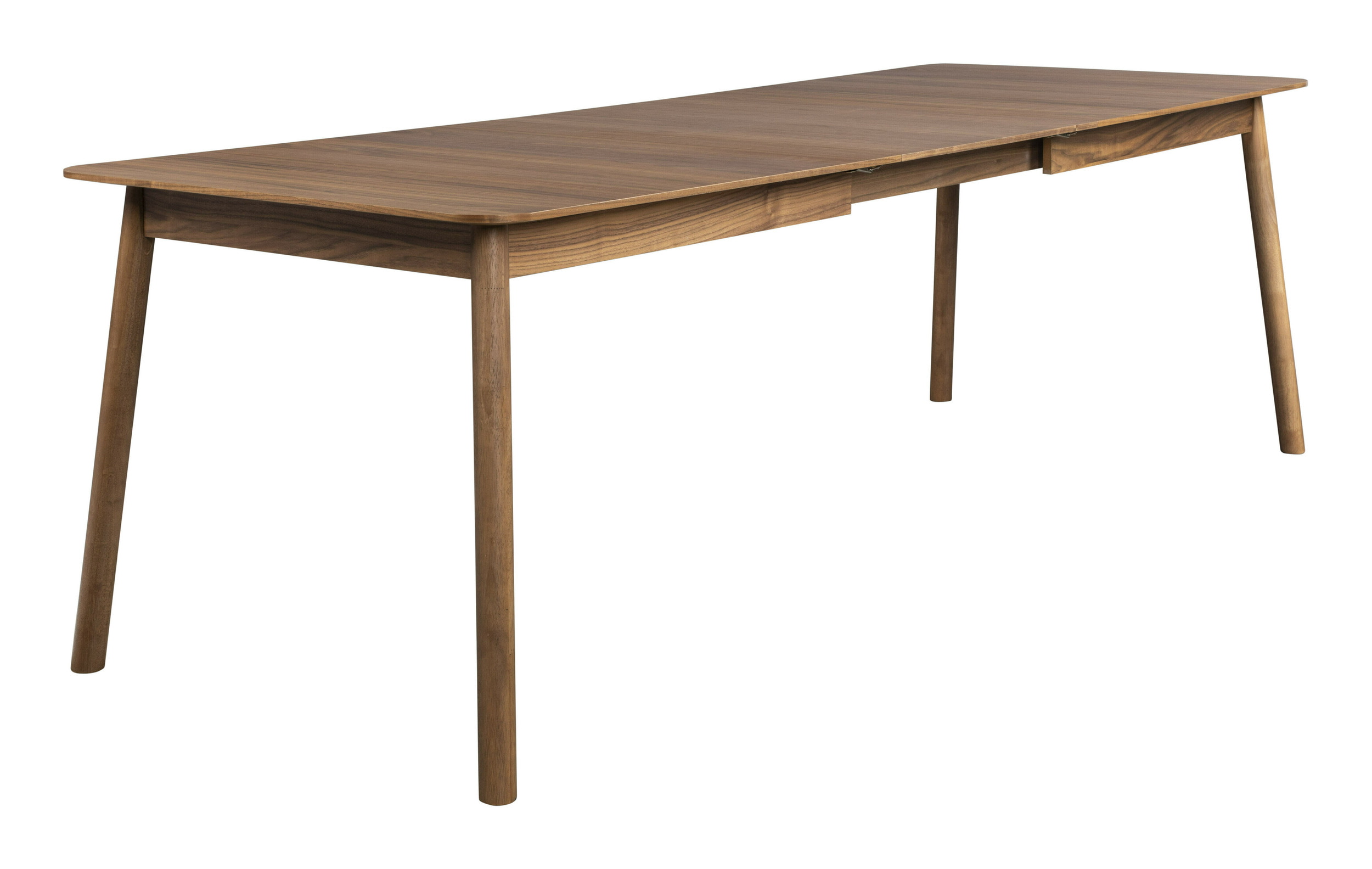 Zuiver Uitschuifbare Eettafel 'Glimps' Notenhout, 180-240 x 90cm, kleur Bruin