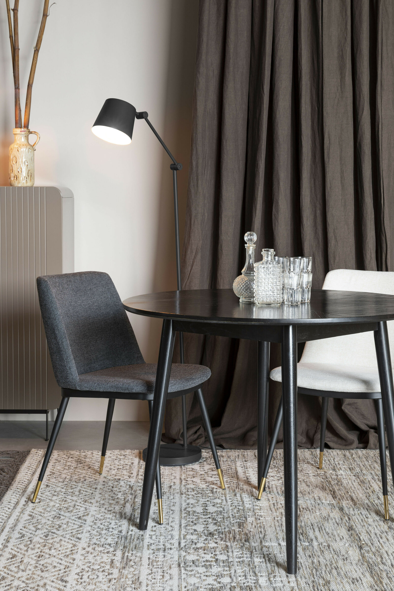 ZILT Ronde Eettafel 'Memo' Eikenhout, 100cm, kleur Zwart