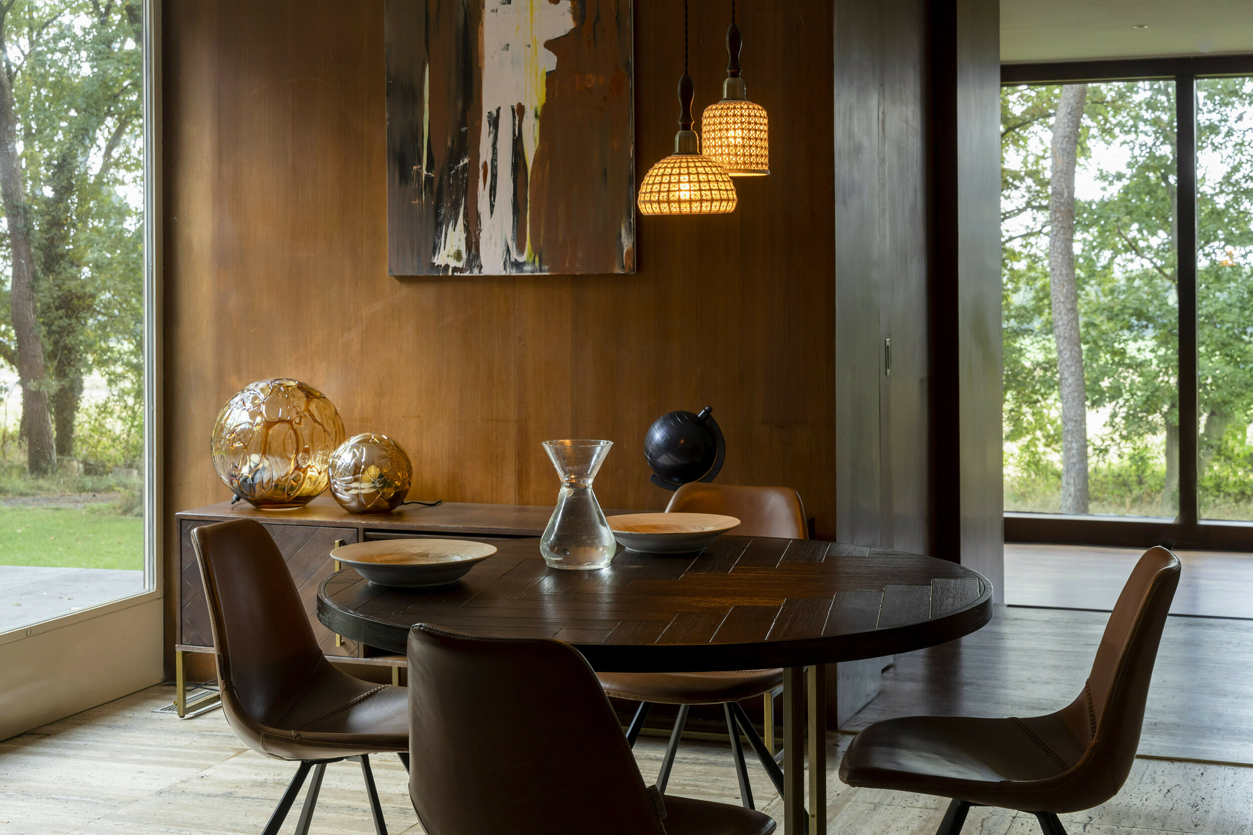 Dutchbone Ronde Eettafel 'Class' Acaciahout, 120cm, kleur Bruin