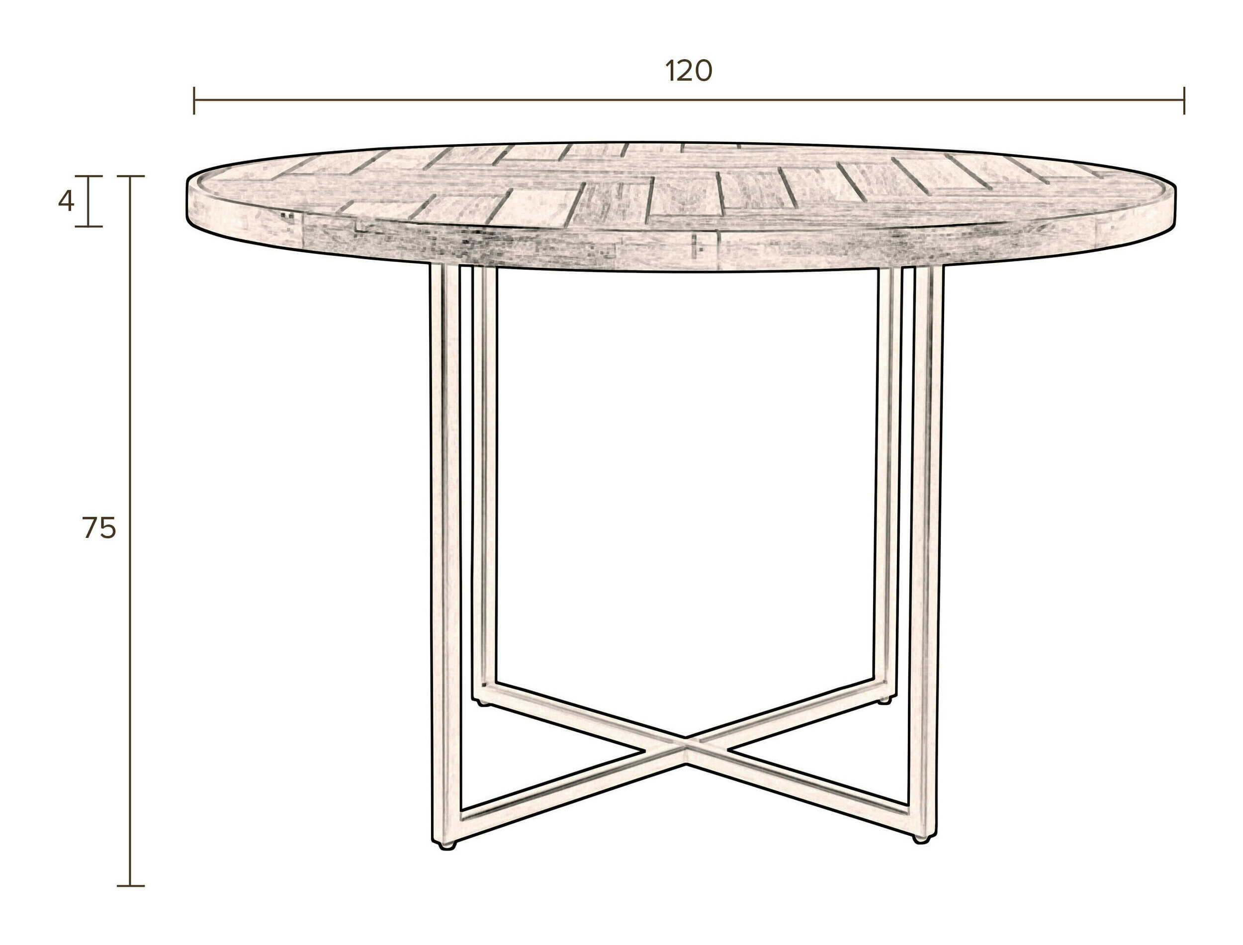 Dutchbone Ronde Eettafel 'Class' Acaciahout, 120cm, kleur Bruin