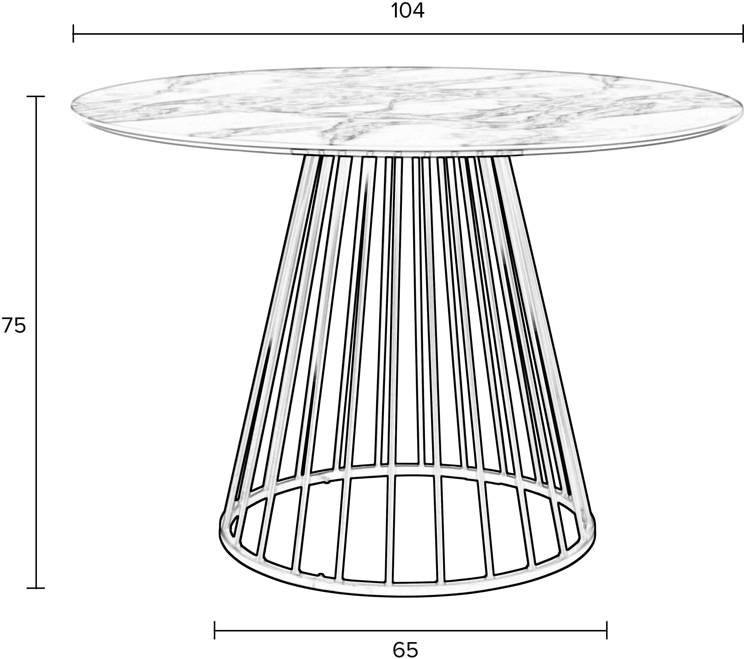 ZILT Ronde Eettafel 'Jalil' Marmerlook, 104cm