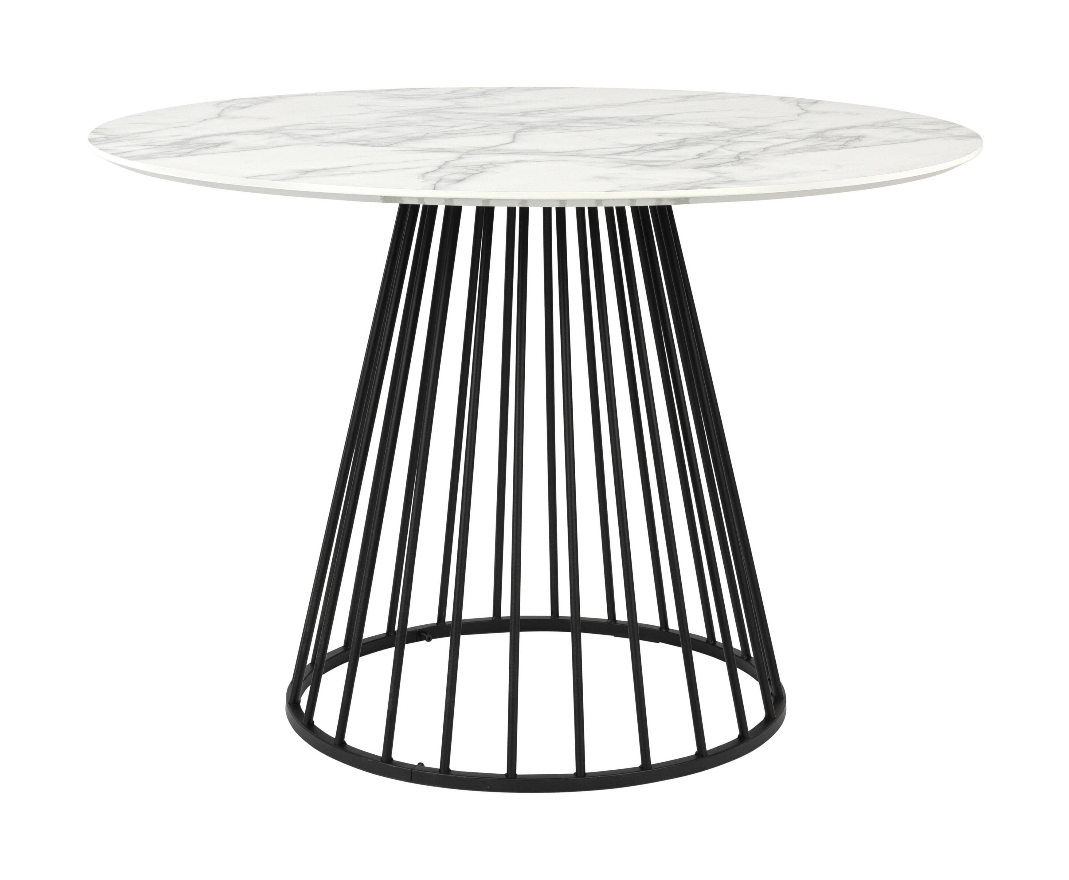 ZILT Ronde Eettafel Jalil Marmerlook, 104cm - Zwart