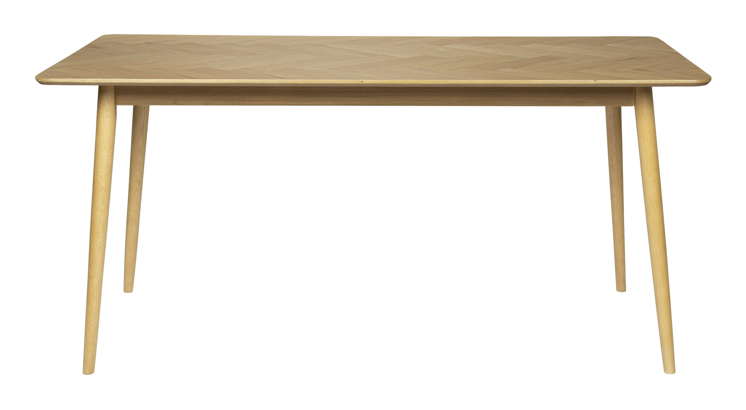ZILT Eettafel 'Hany' Eikenhout Visgraat, 160 x 80cm, kleur Naturel