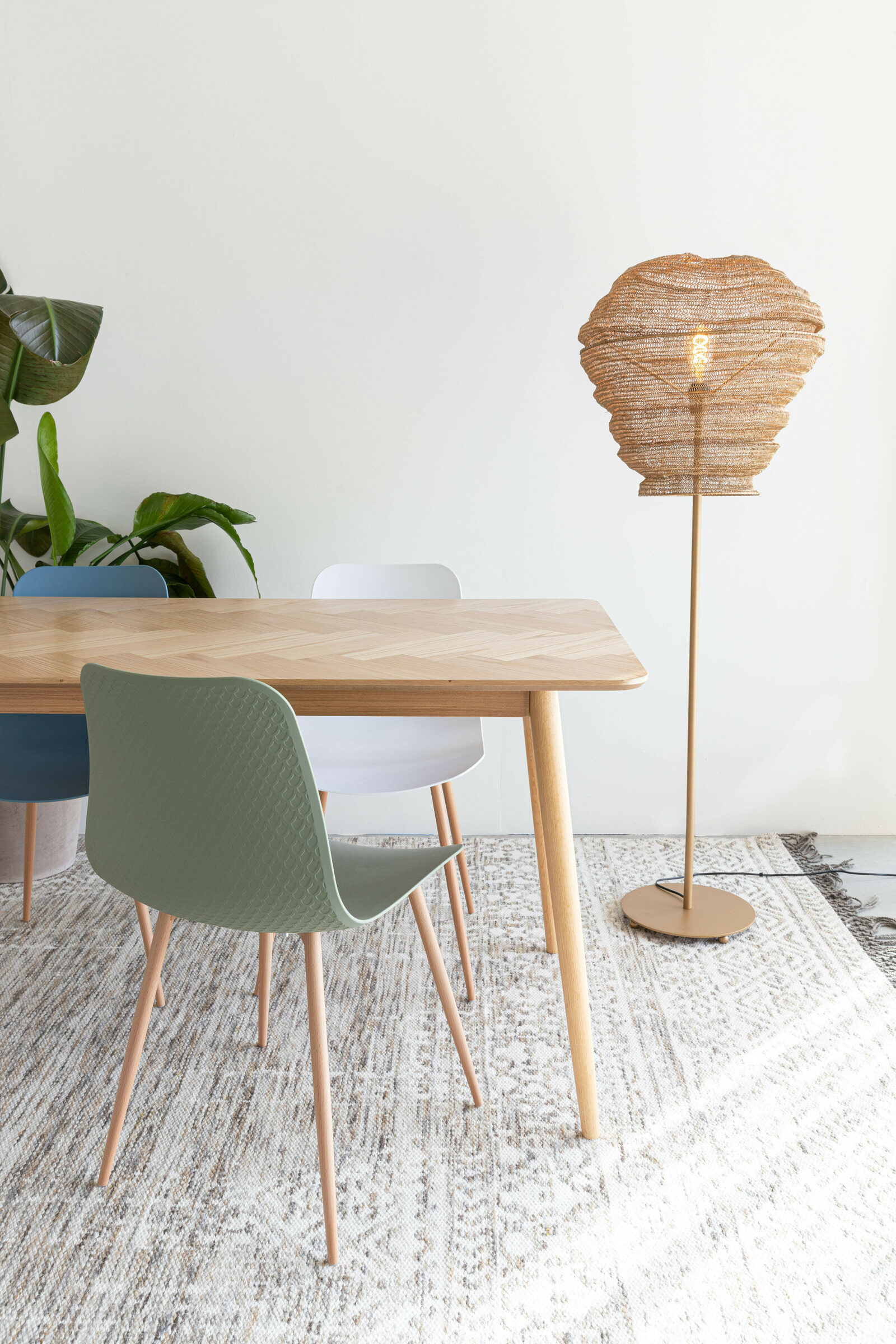 ZILT Eettafel 'Hany' Eikenhout Visgraat, 160 x 80cm, kleur Naturel