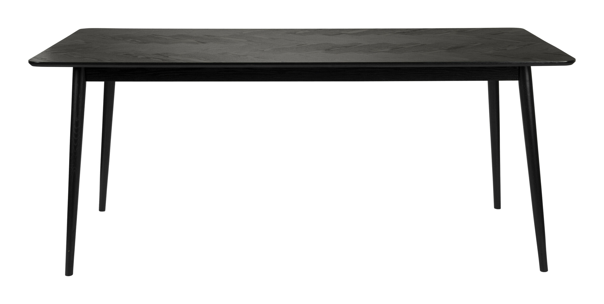 ZILT Eettafel 'Hany' Essenhout Visgraat, 180 x 90cm, kleur Zwart