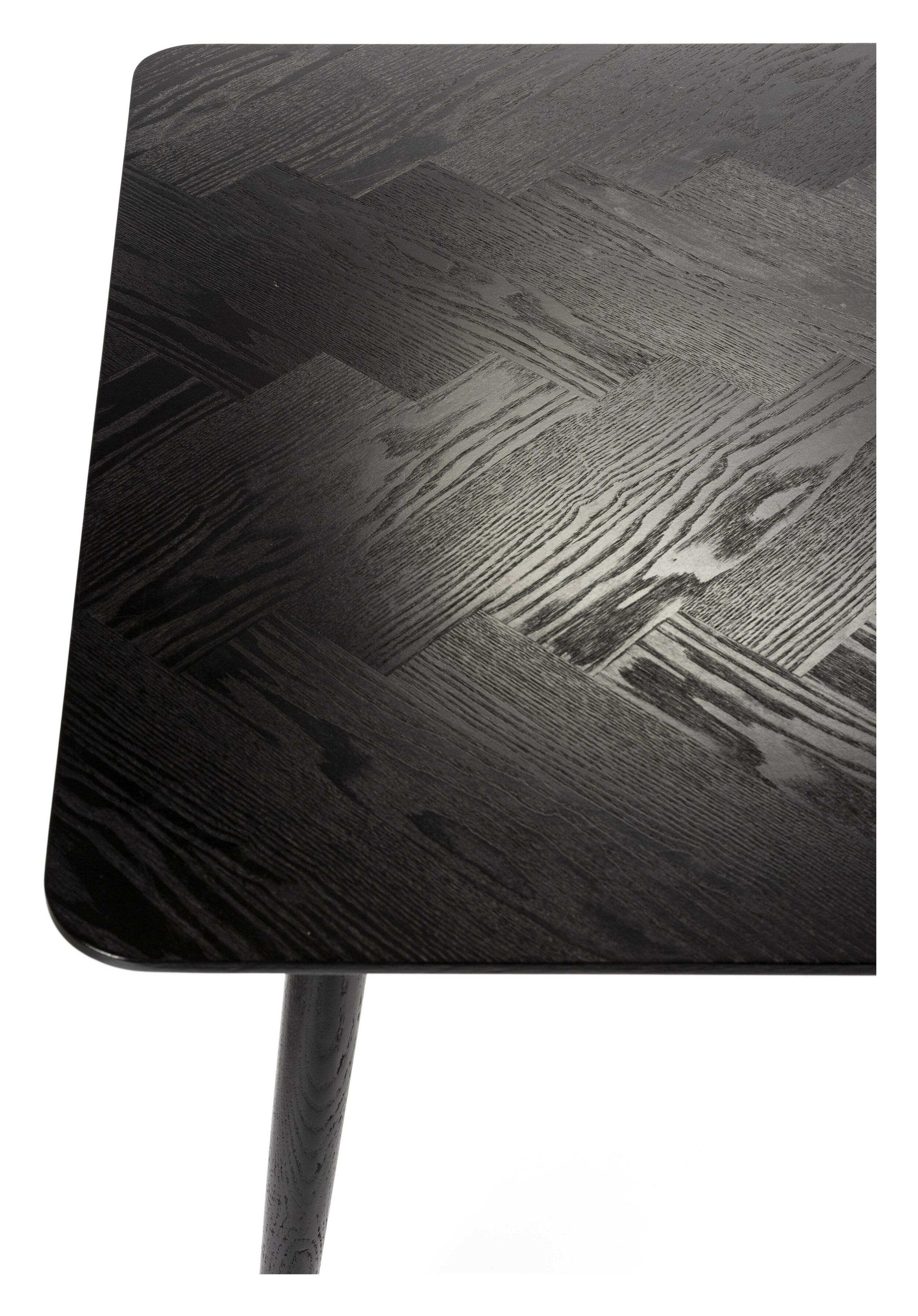 ZILT Eettafel 'Hany' Essenhout Visgraat, 180 x 90cm, kleur Zwart