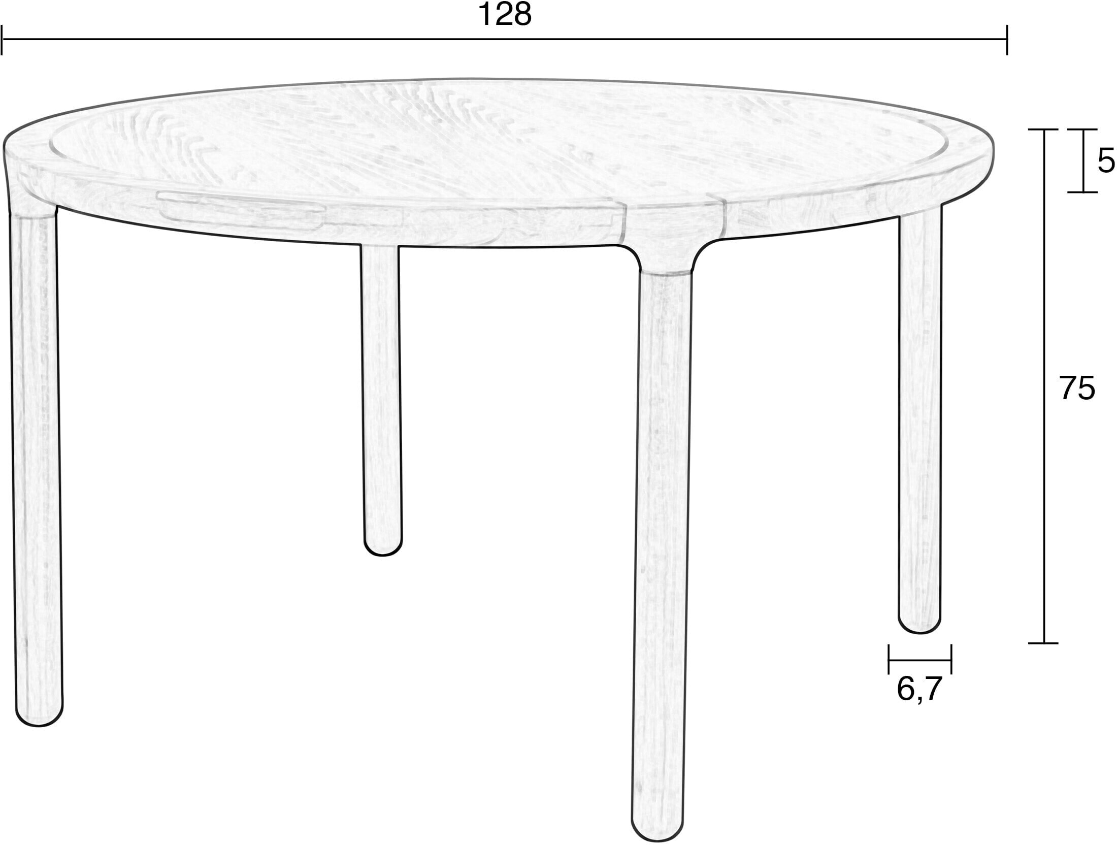 Zuiver Ronde Eettafel 'Storm' Eikenhout, 128cm, kleur Naturel
