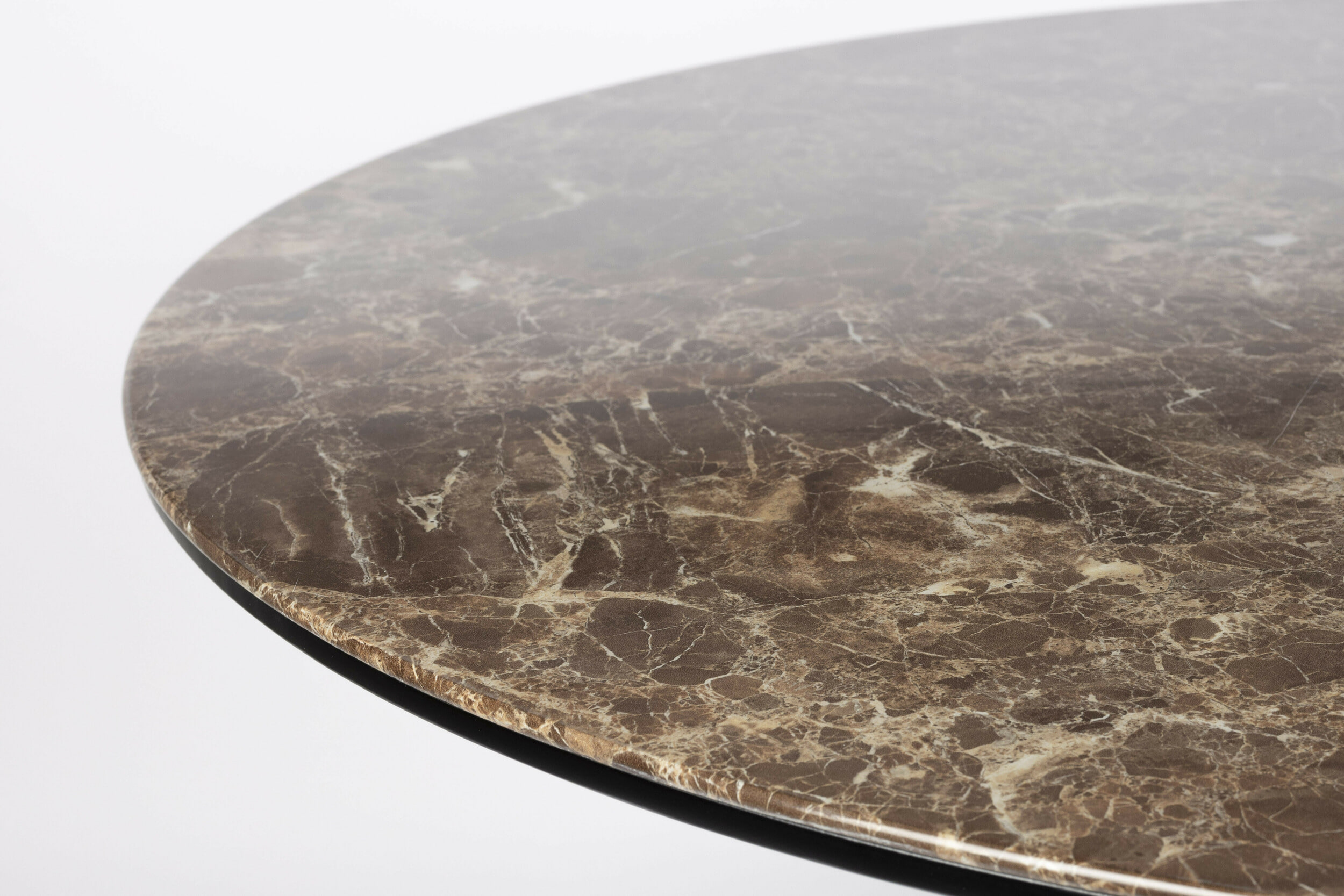 ZILT Ronde Eettafel 'Trisha' Marmerlook, 110cm, kleur Bruin