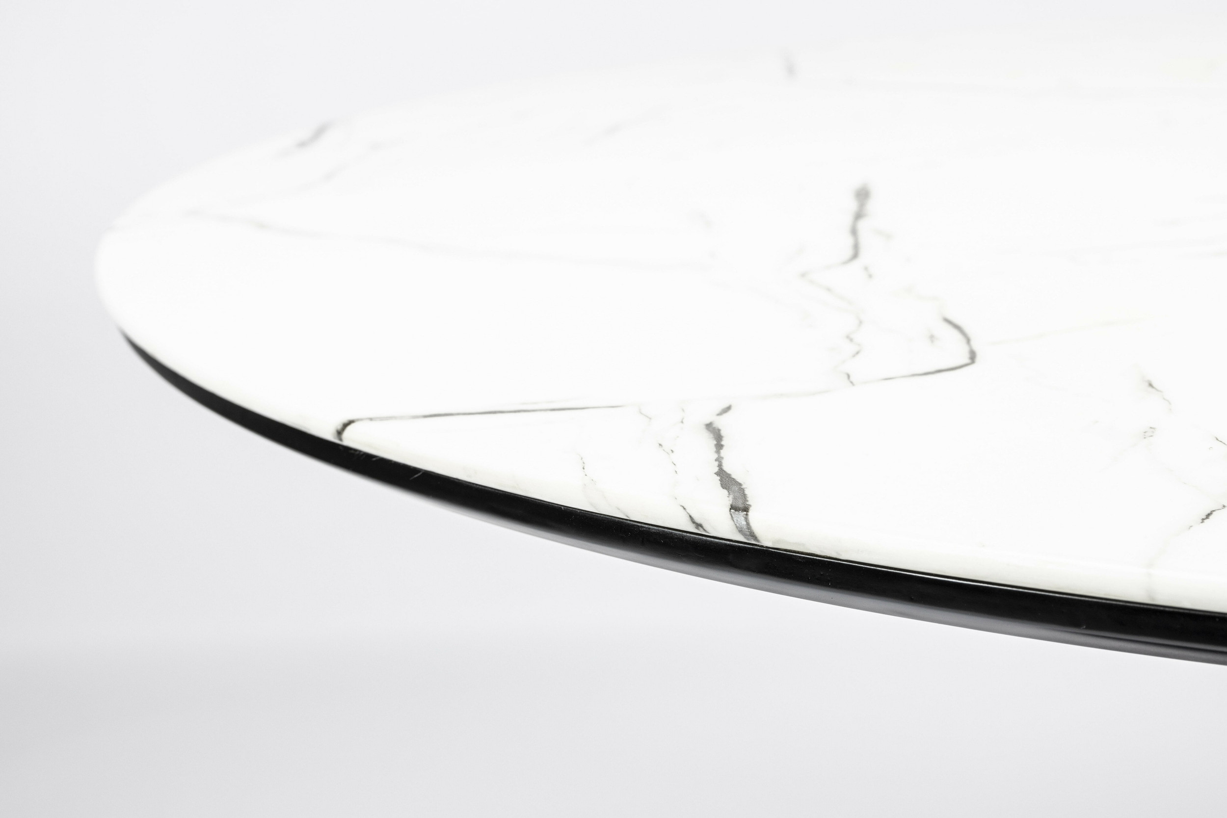 ZILT Ronde Eettafel 'Trisha' Marmerlook, 110cm, kleur Wit